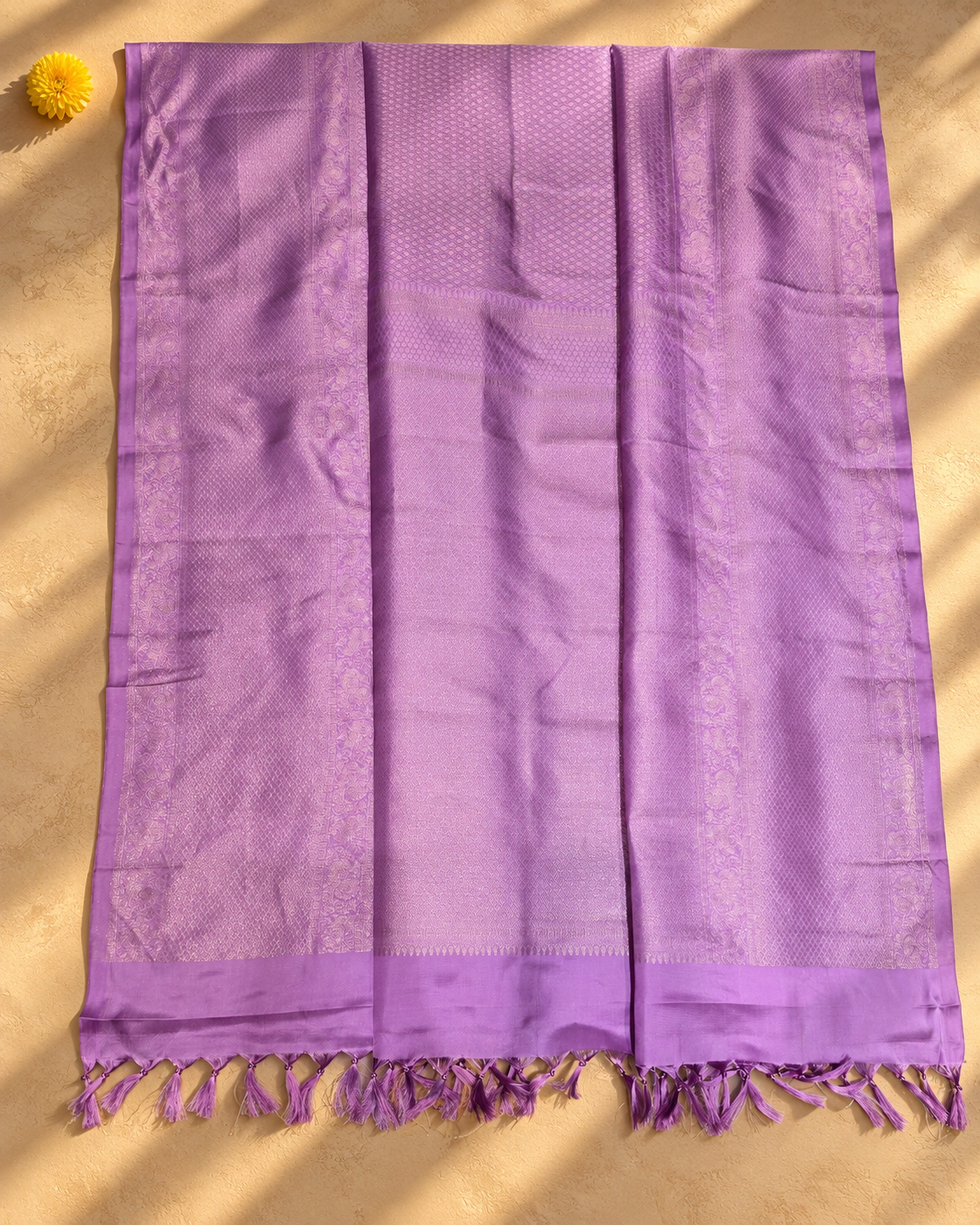 Lavender Silver Brocade Kanjivaram Saree