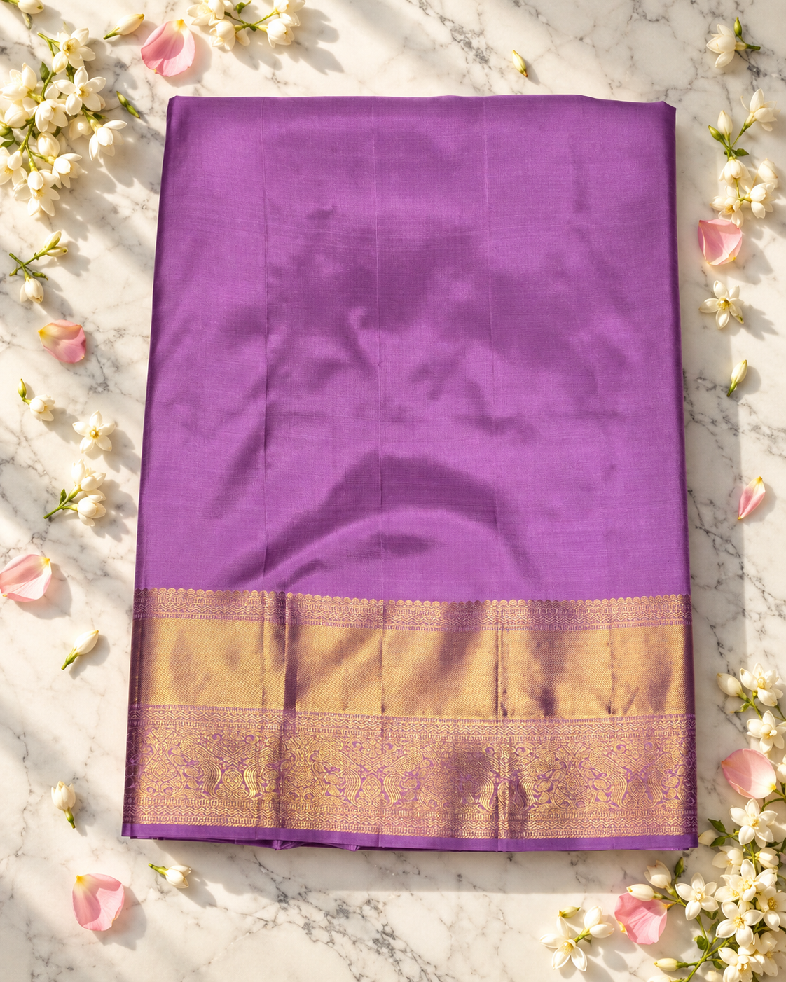 Purple Gold Zari Kanjivaram Saree