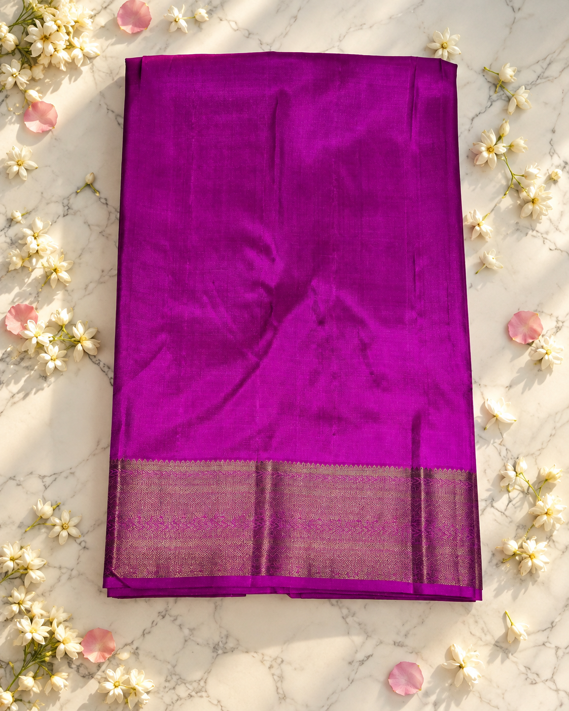 Royal Magenta Gold Zari Kanjivaram Saree