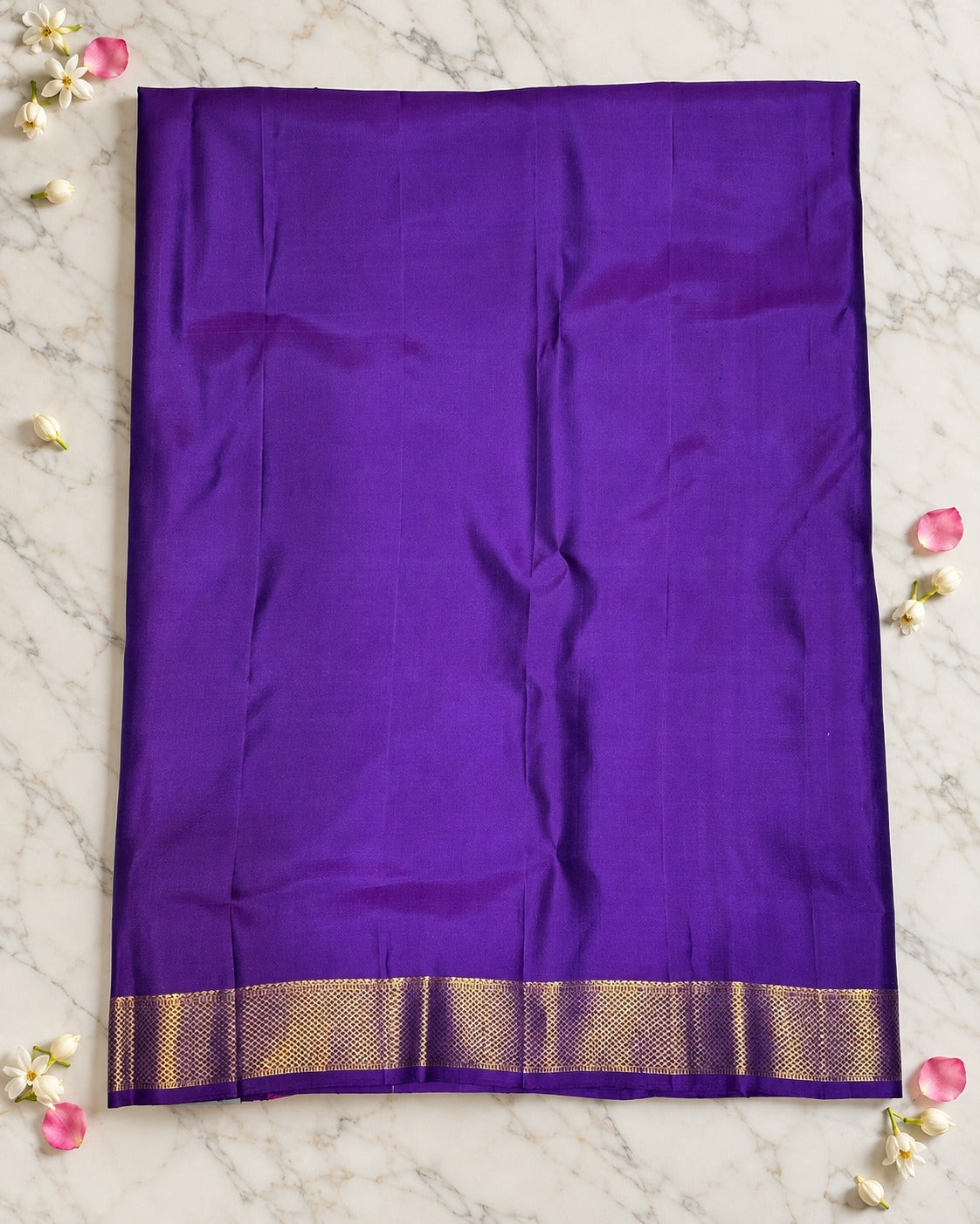 Royal Purple Elephant Zari Kanjivaram Saree