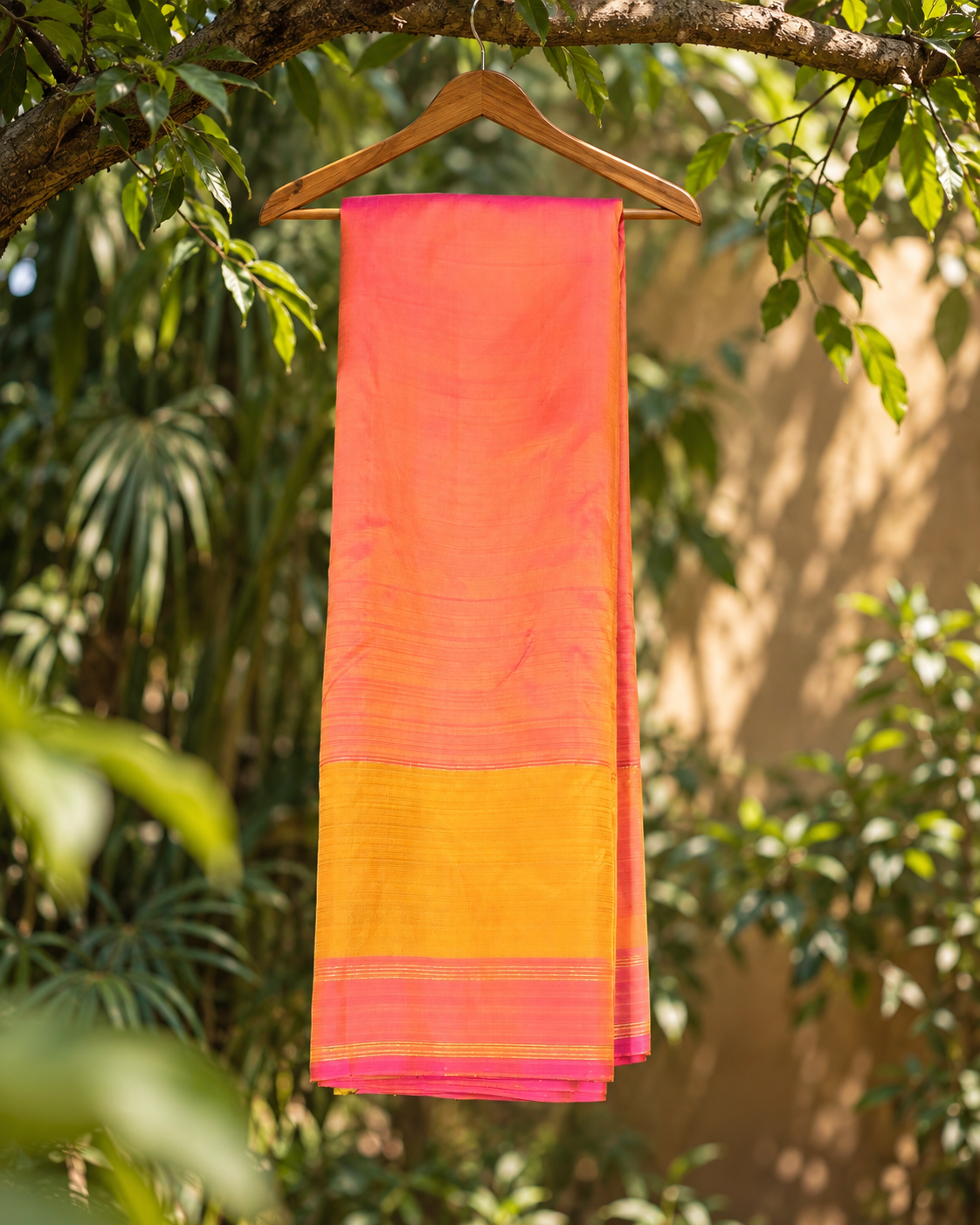 Peach Floral Zari Kanjivaram Saree