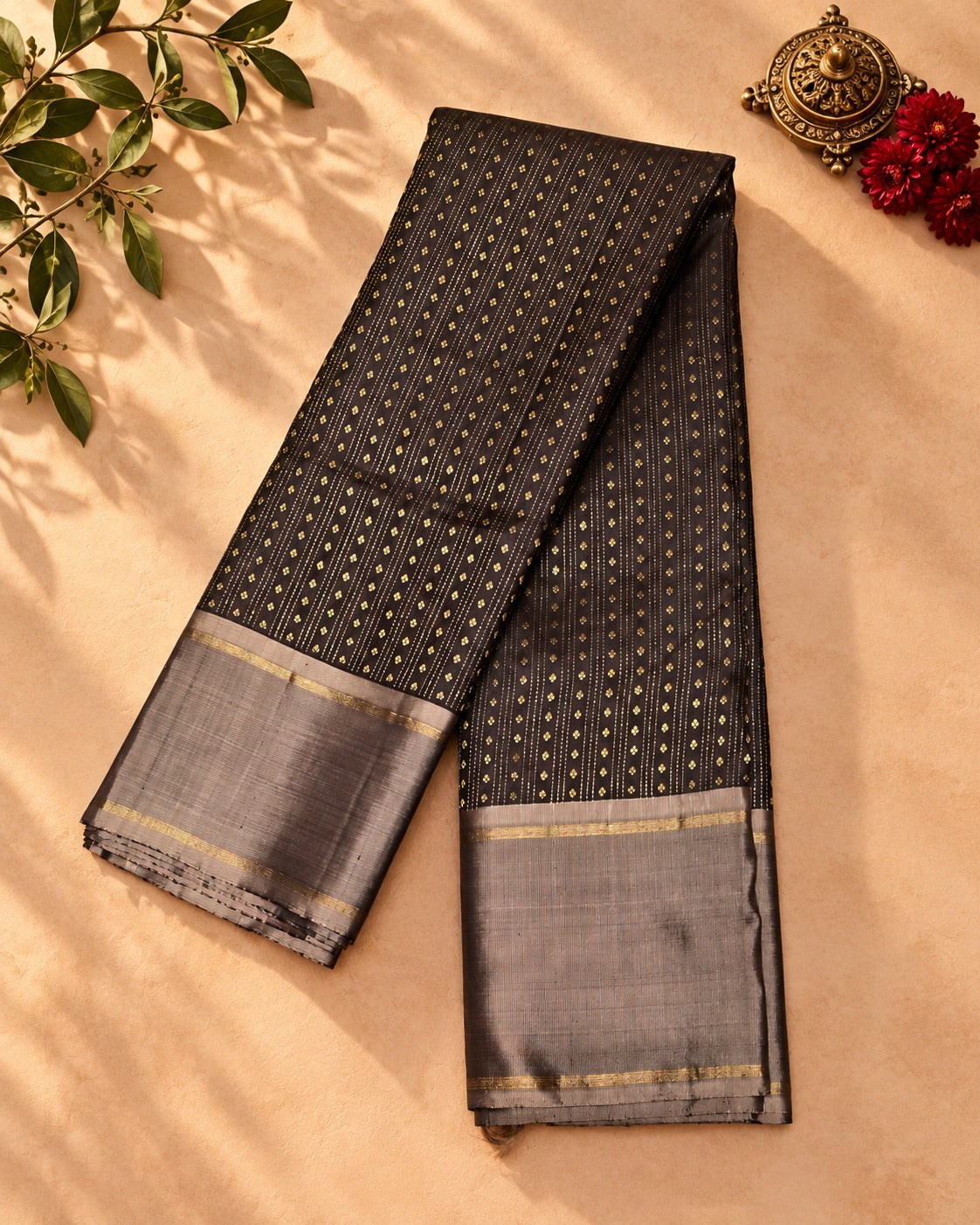 Black Gold Zari Kanjivaram Saree