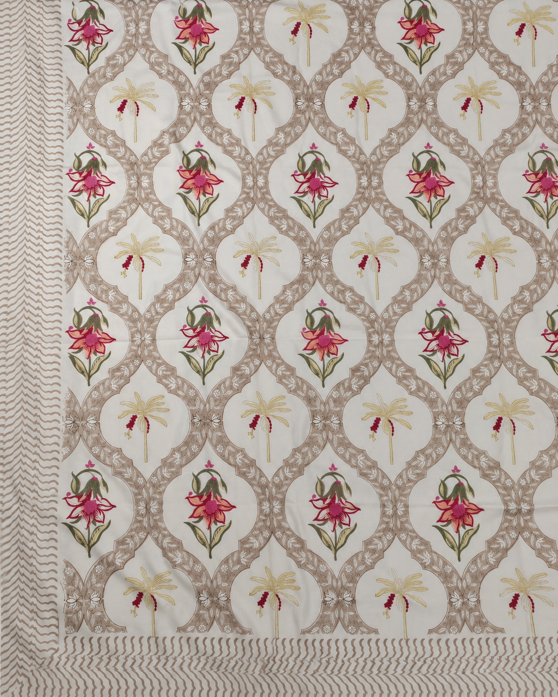 The Pink Lily Trellis Premium Cotton Bedsheet