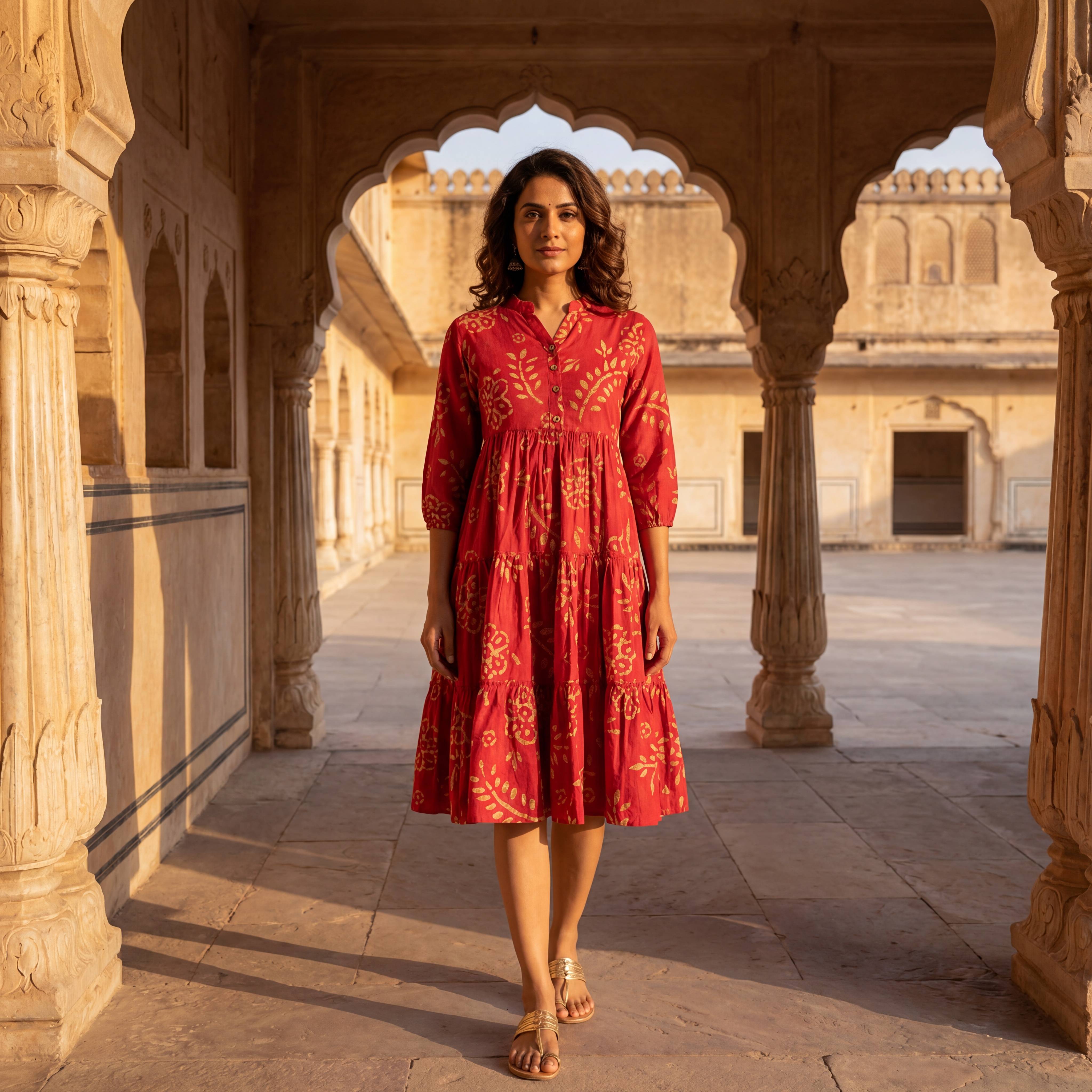 Urban Rang Cotton Hot Pink Frock