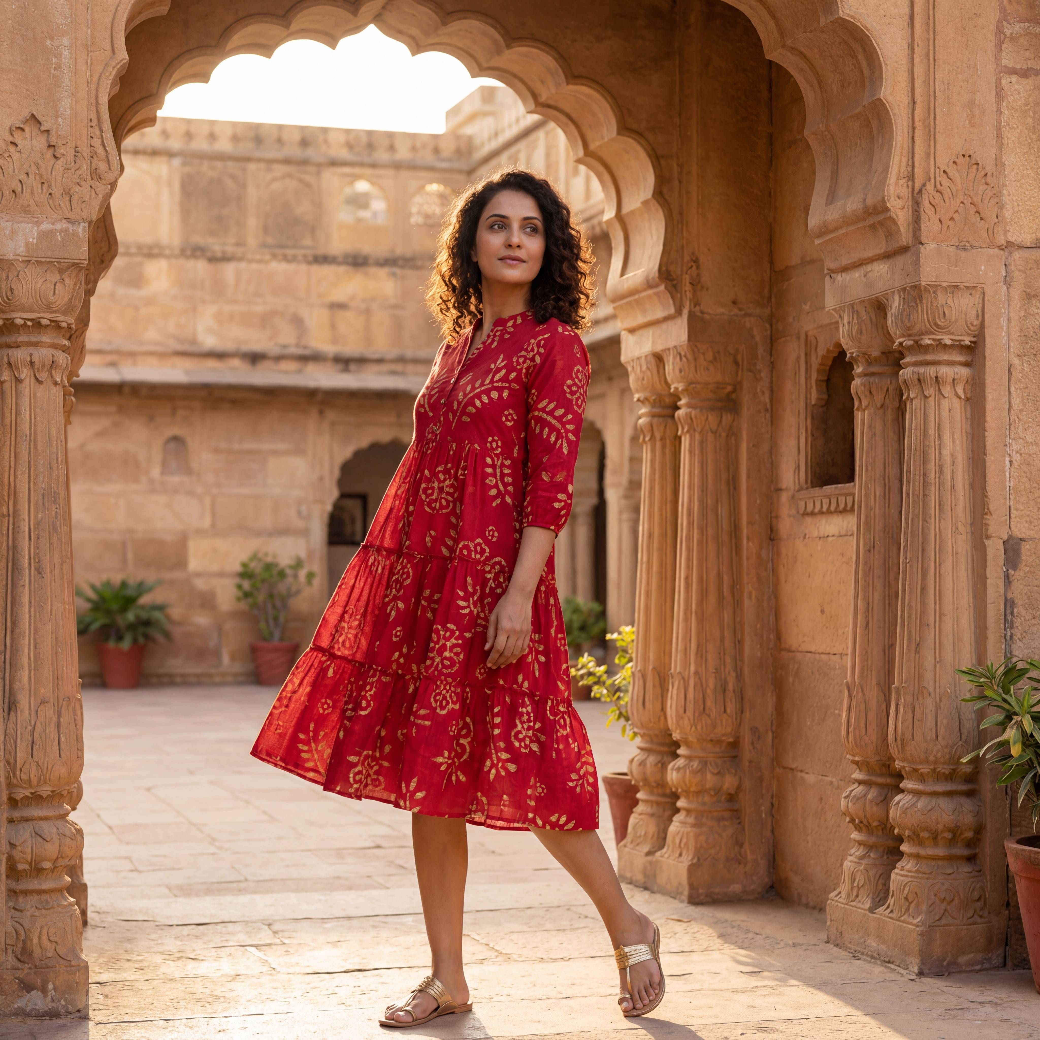 Urban Rang Cotton Hot Pink Frock