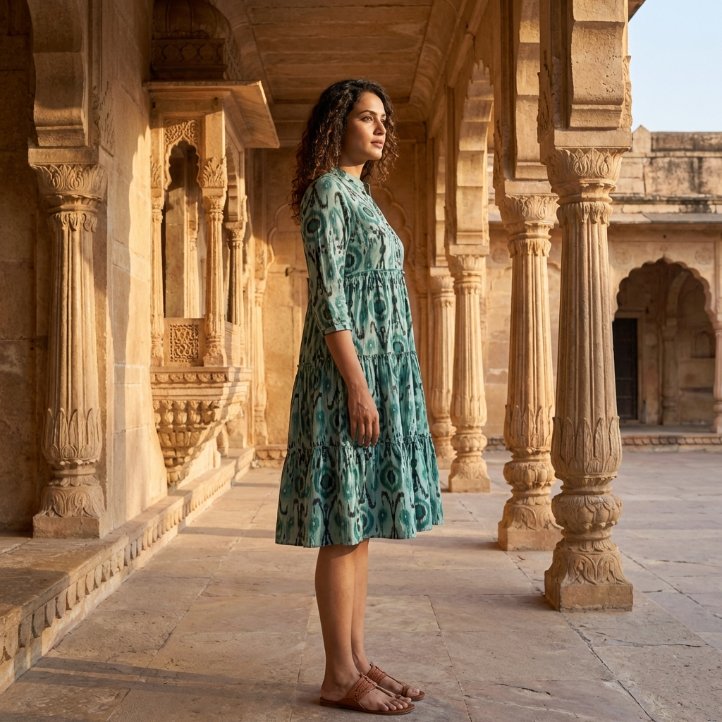 Urban Rang Cotton Sea Green Frock
