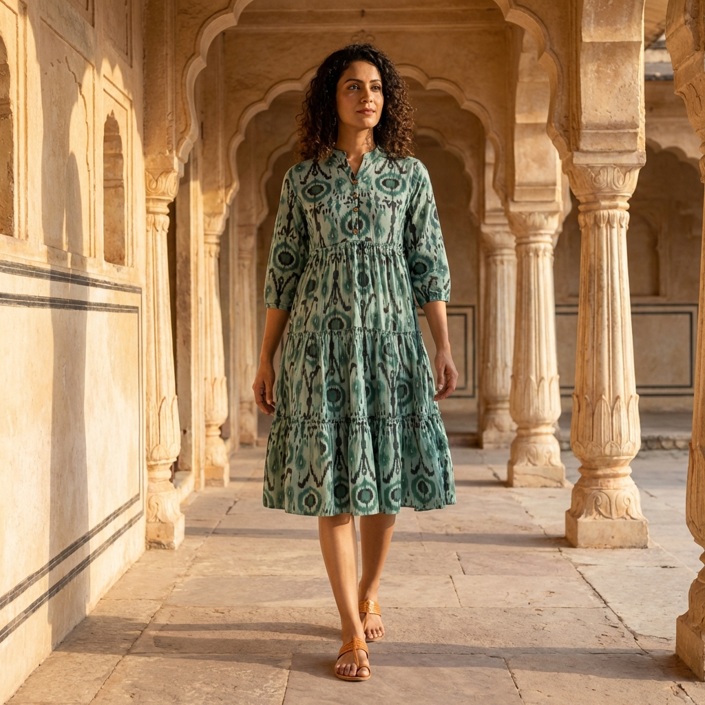 Urban Rang Cotton Sea Green Frock