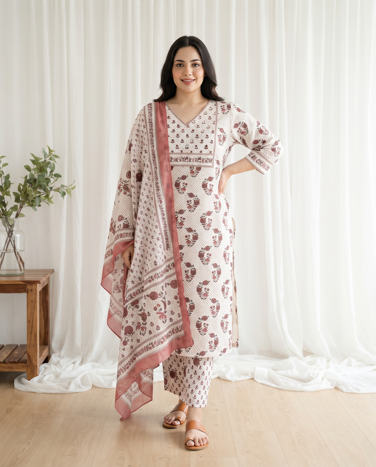 KAVYA BLOOM 3 PC SET - ROSE