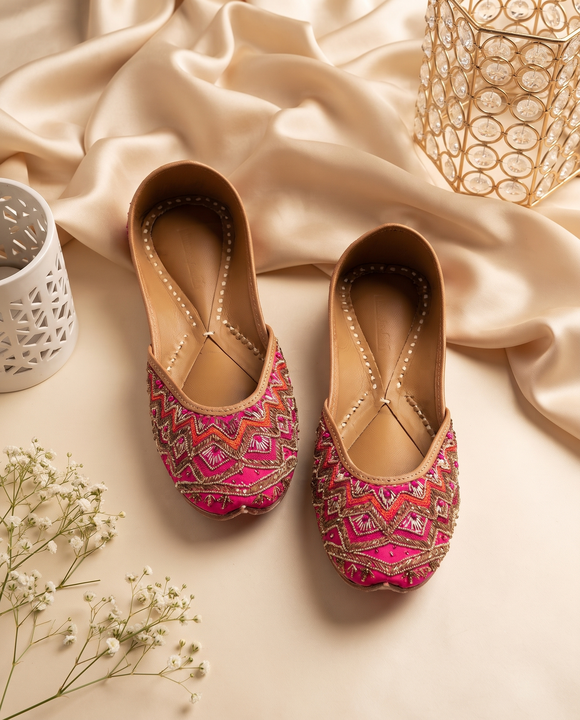 Pink Heritage Royale Pure Leather Handcrafted Jutti