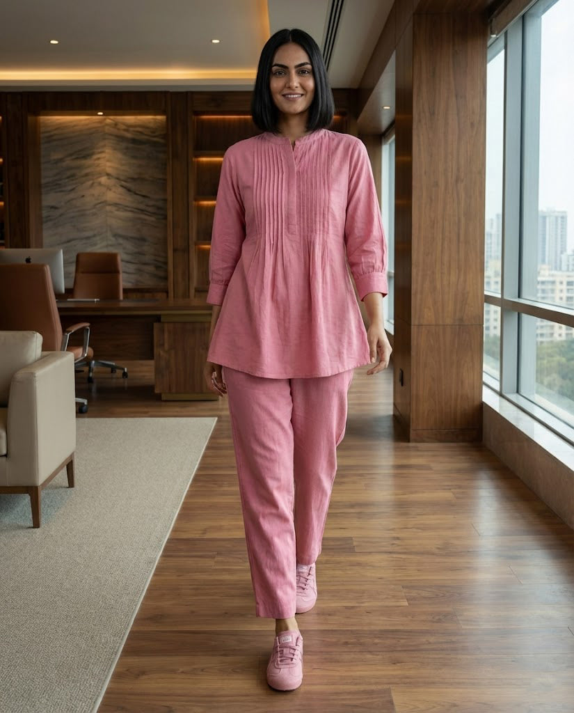 Premium Pink Pintuck Cordset