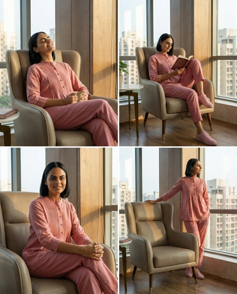 Premium Pink Pintuck Cordset