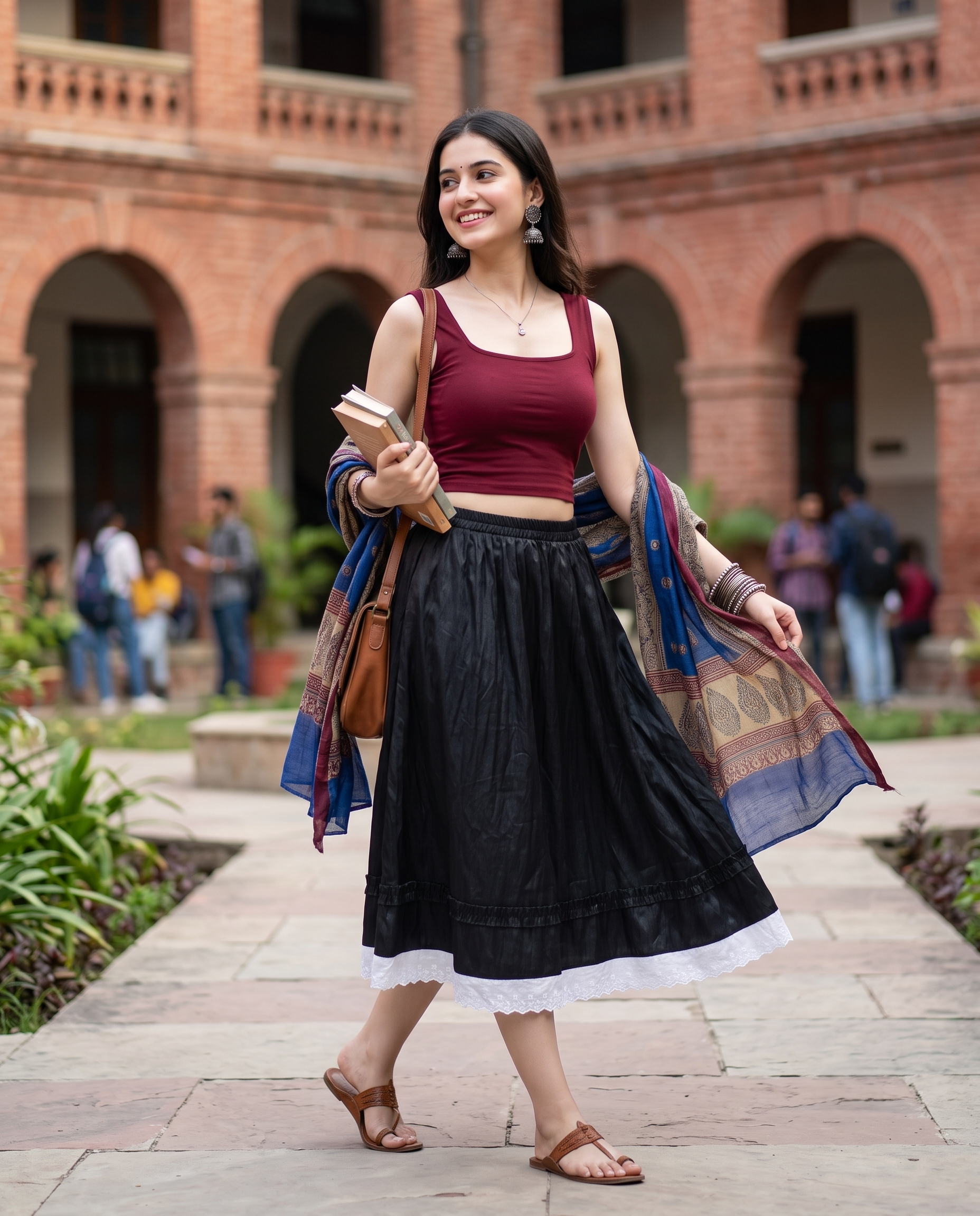 Amara Layered Midi Skirt – Classic Black