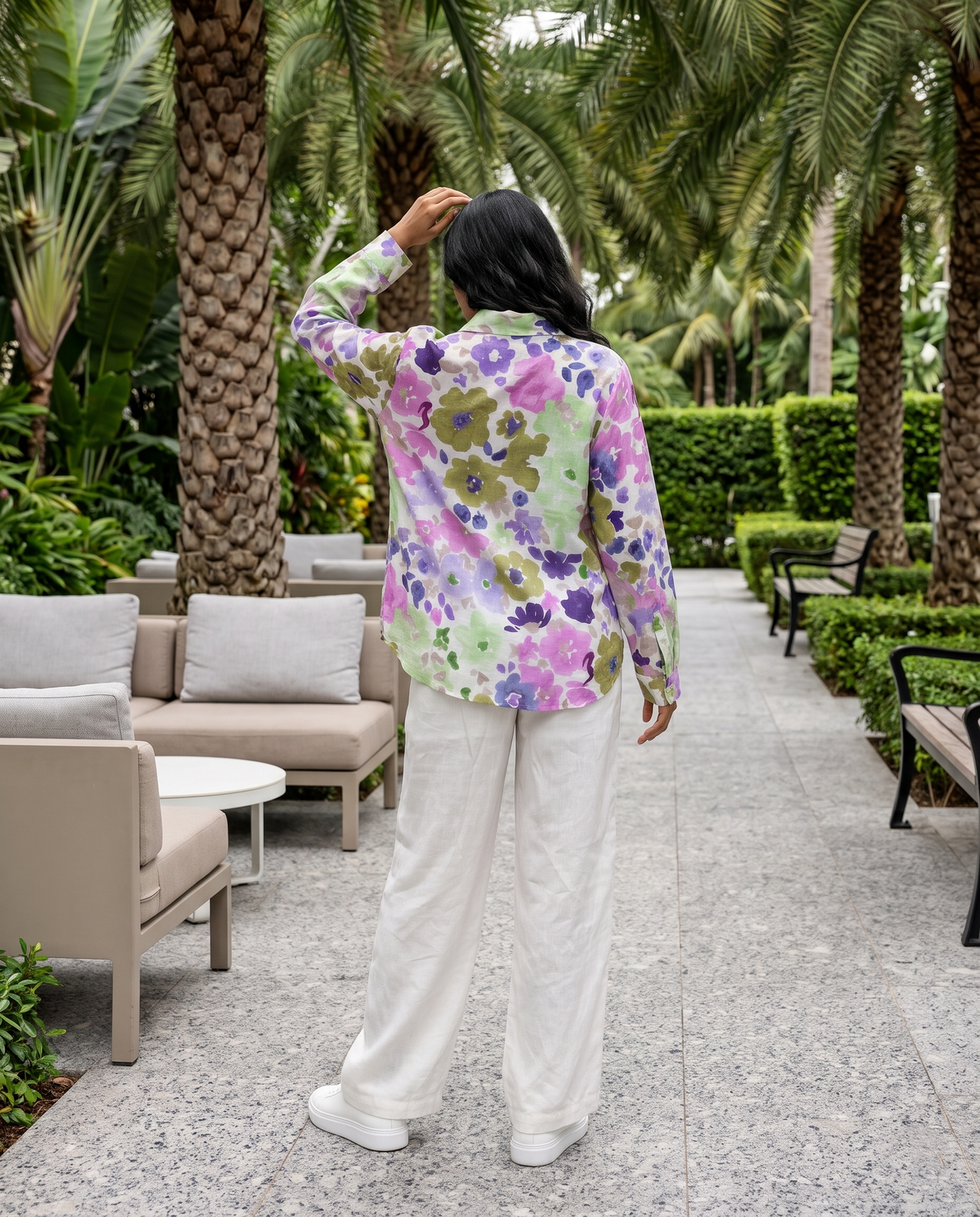 Bamboo Silk 150 GM Lilac Olive Blossom Shirt