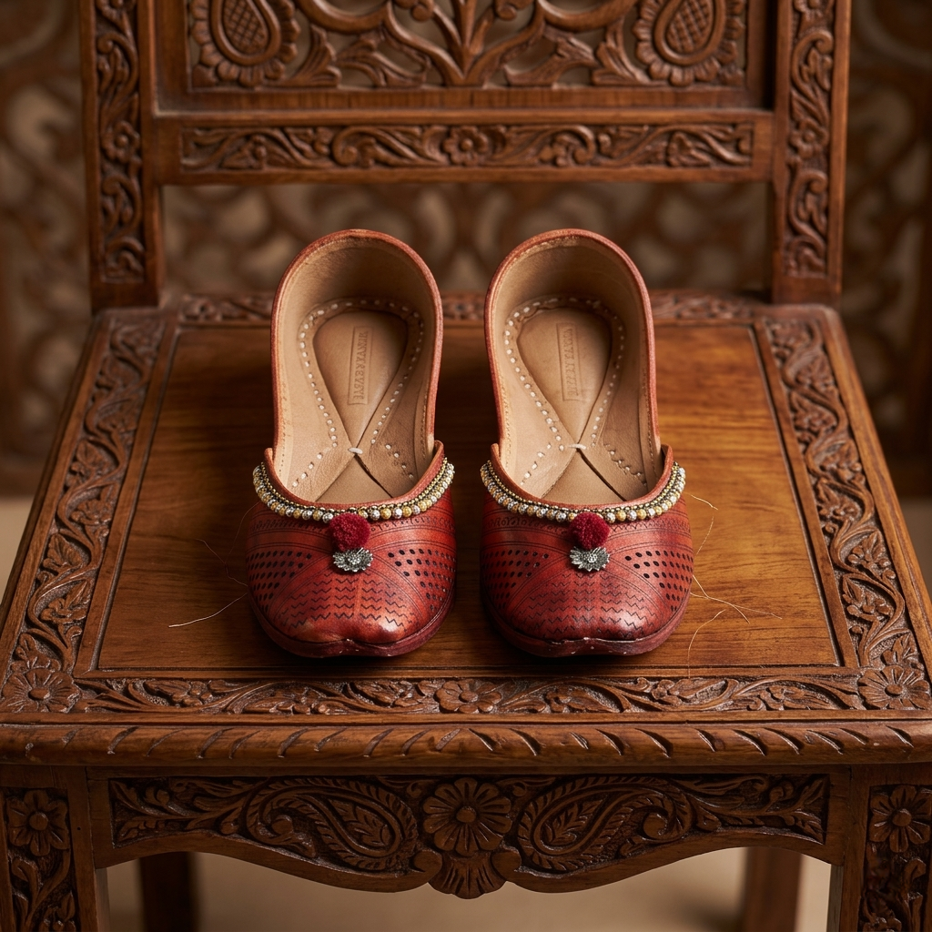 DUAL BOONDA  PURE LEATHER DARK BROWN HANDCRAFTED JUTTI