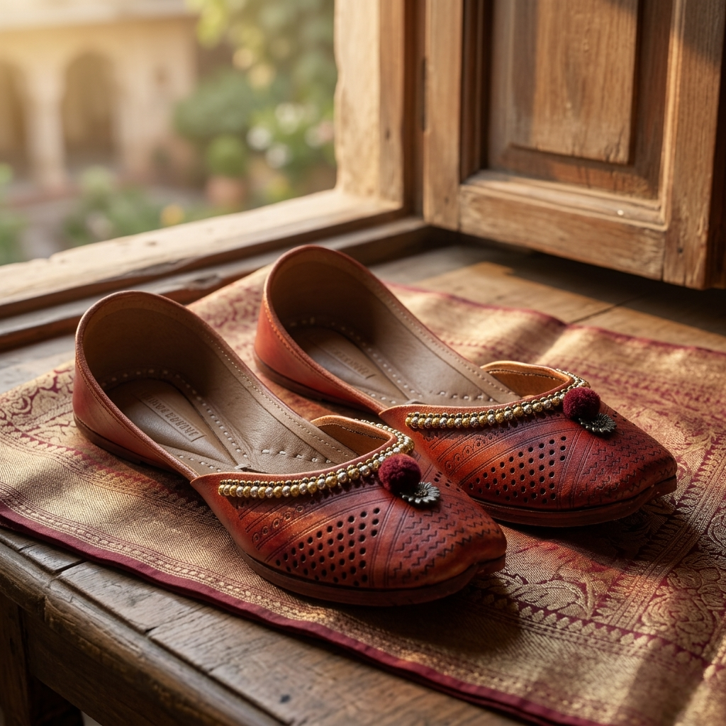 Dual Boonda Pure Leather Handcrafted Jutti