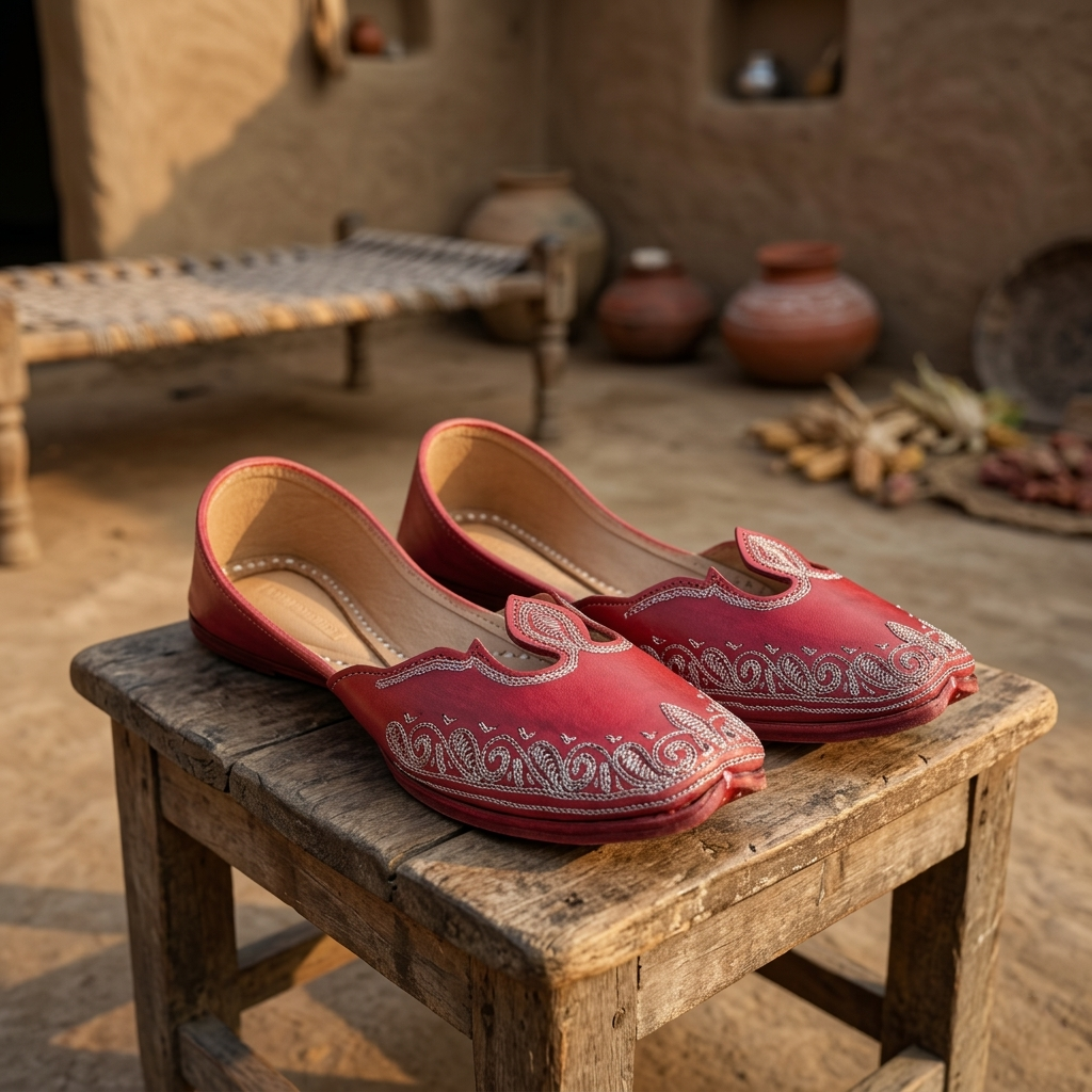 ROSEATE THREAD PURE LEATHER PINK HANDCRAFTED JUTTI