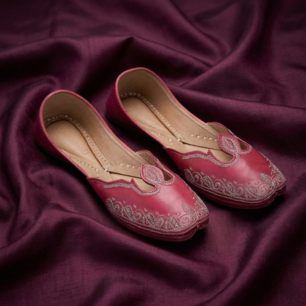 ROSEATE THREAD PURE LEATHER PINK HANDCRAFTED JUTTI