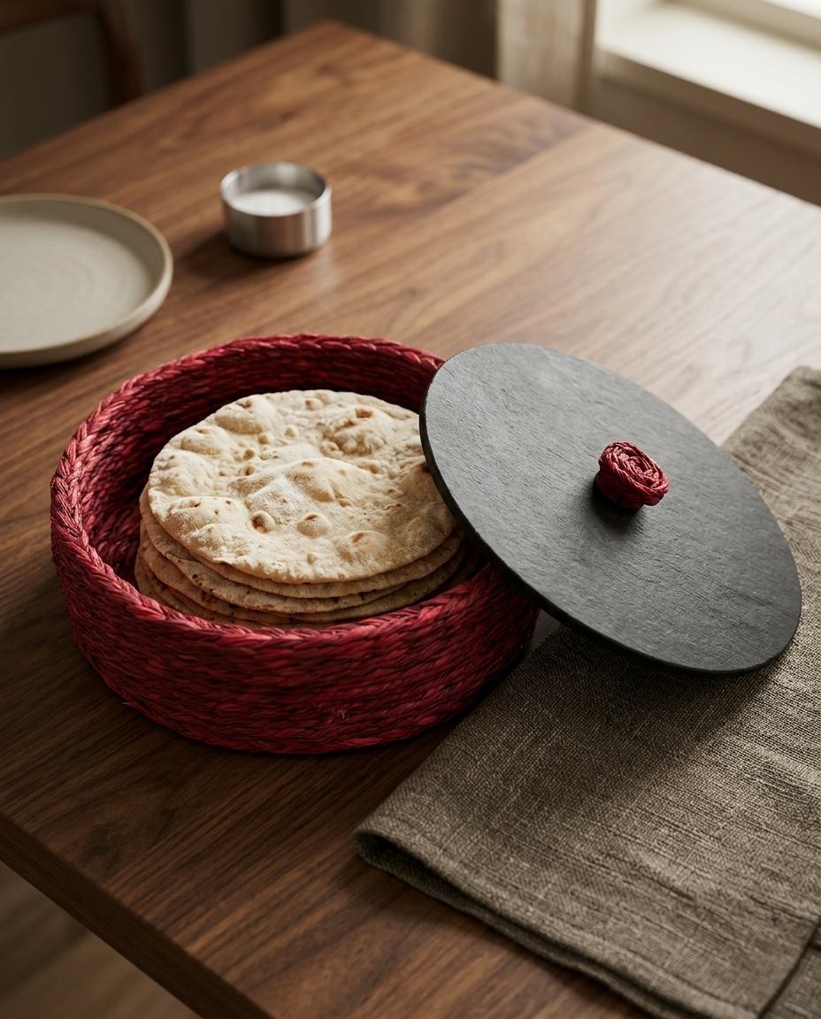 HANDMADE SABAI GRASS ROTI CASSEROLE WITH WOODEN LID