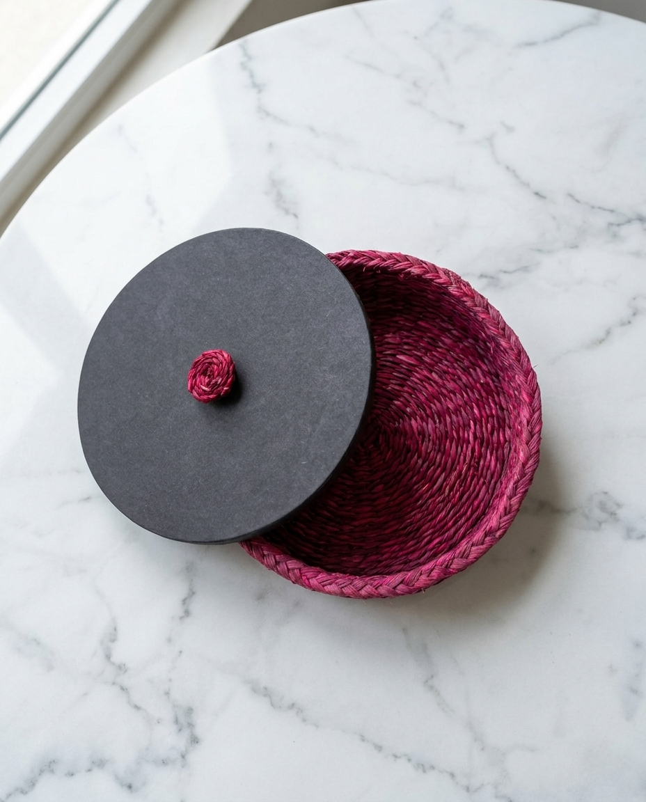 HANDMADE SABAI GRASS ROTI CASSEROLE WITH WOODEN LID