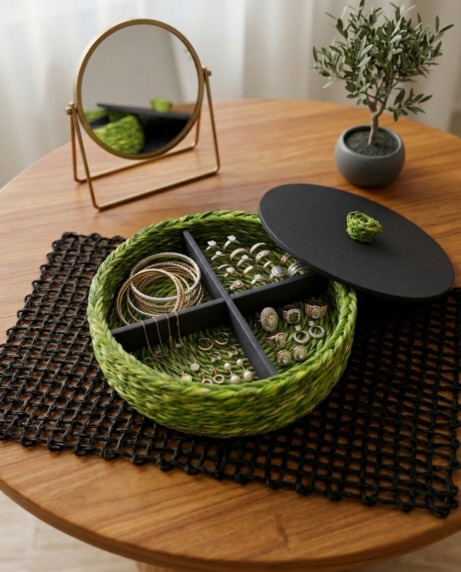 HANDMADE SABAI GRASS JEWELLERY ORGANISER