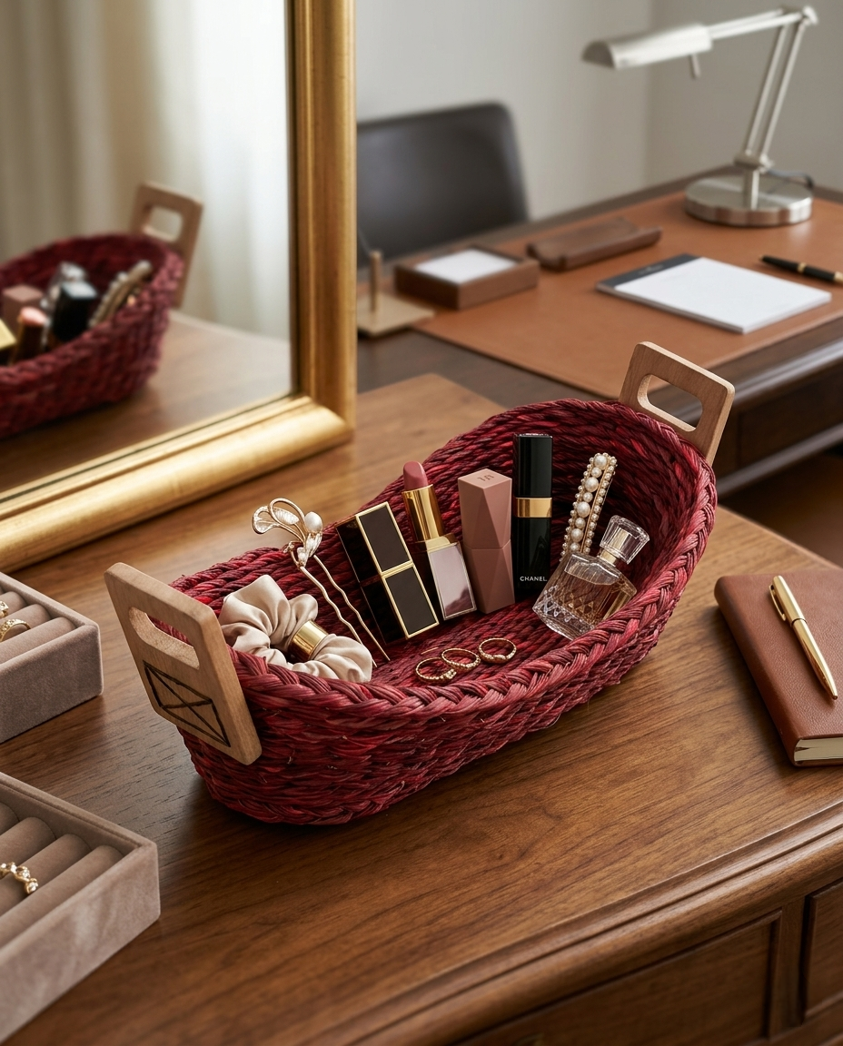 HANDMADE SABAI GRASS RED BREAD BASKET