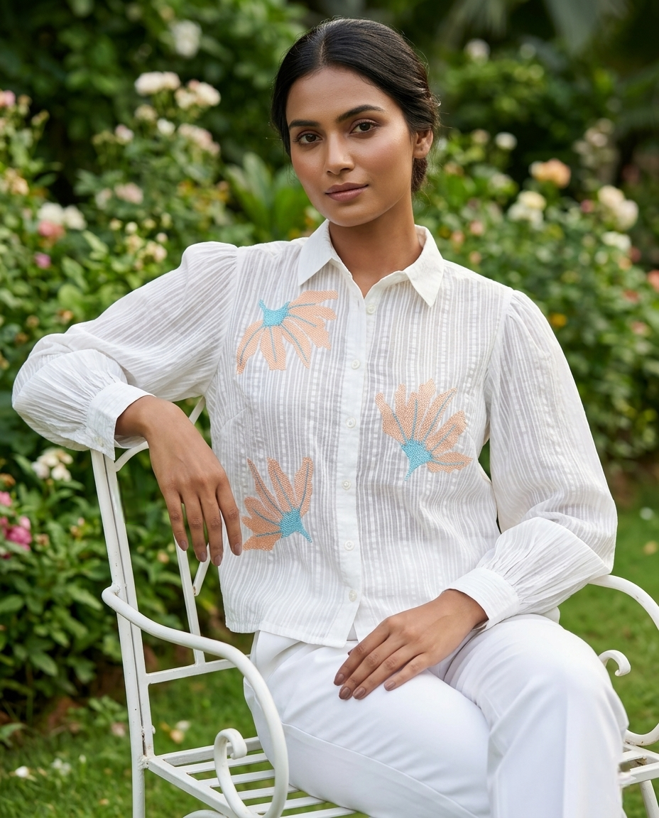BRASSO COTTON WHITE CROP STYLE TOP