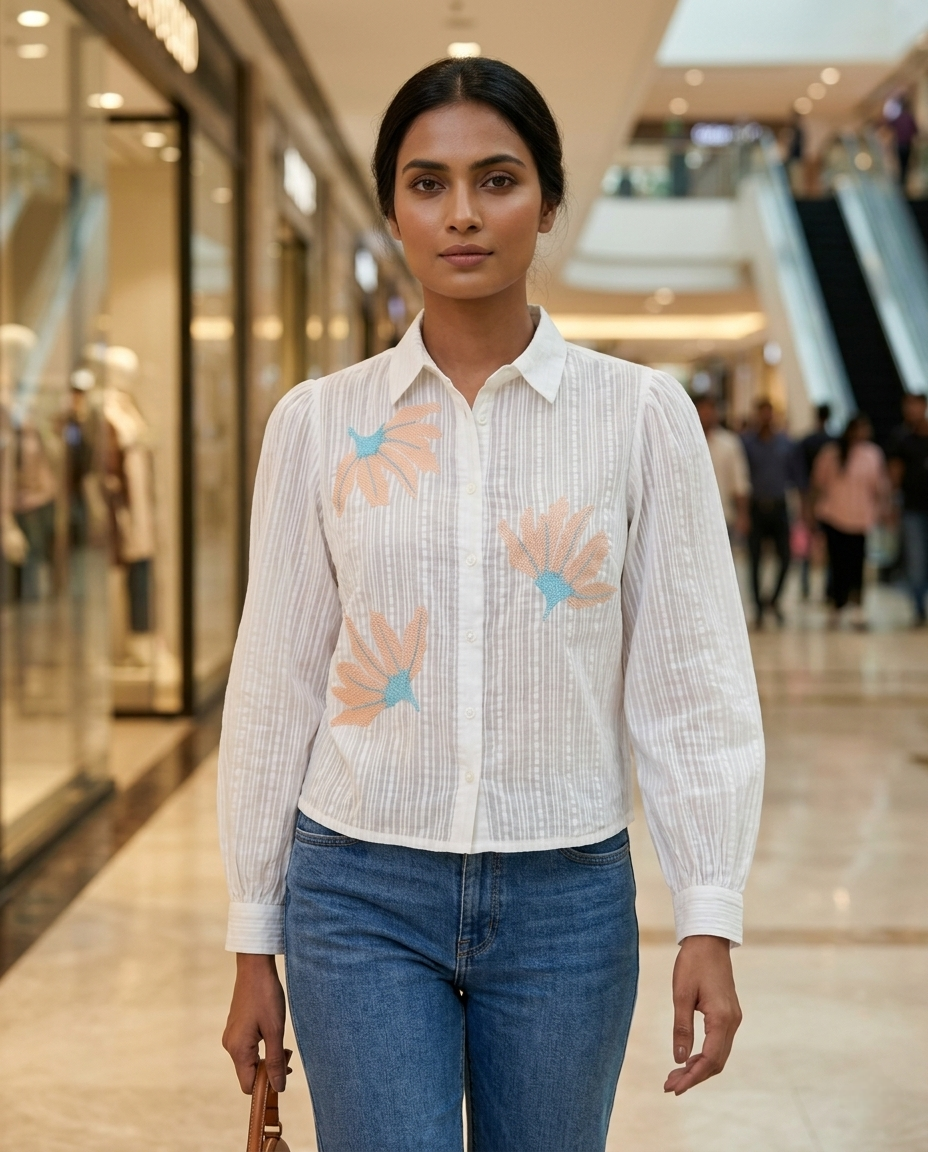 BRASSO COTTON WHITE CROP STYLE TOP
