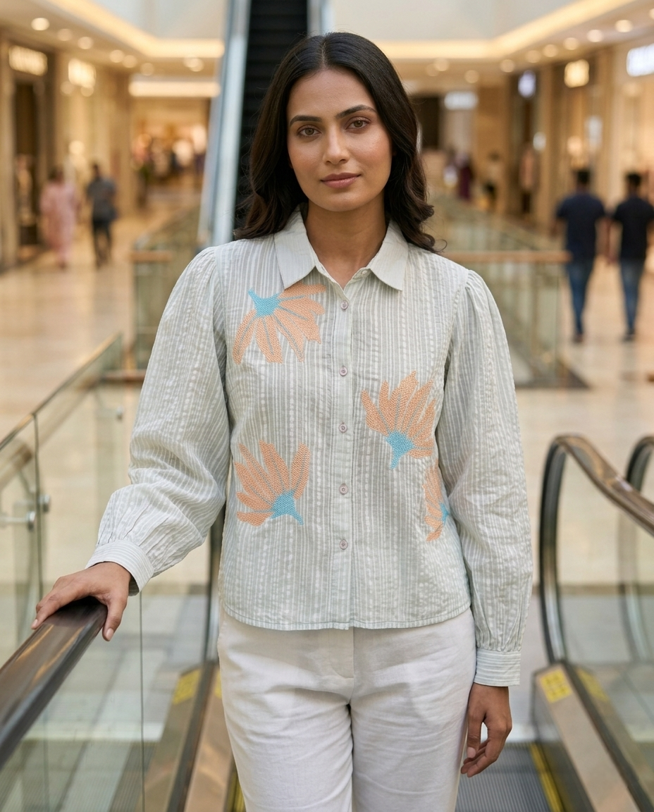 BRASSO COTTON GREY CROP STYLE TOP