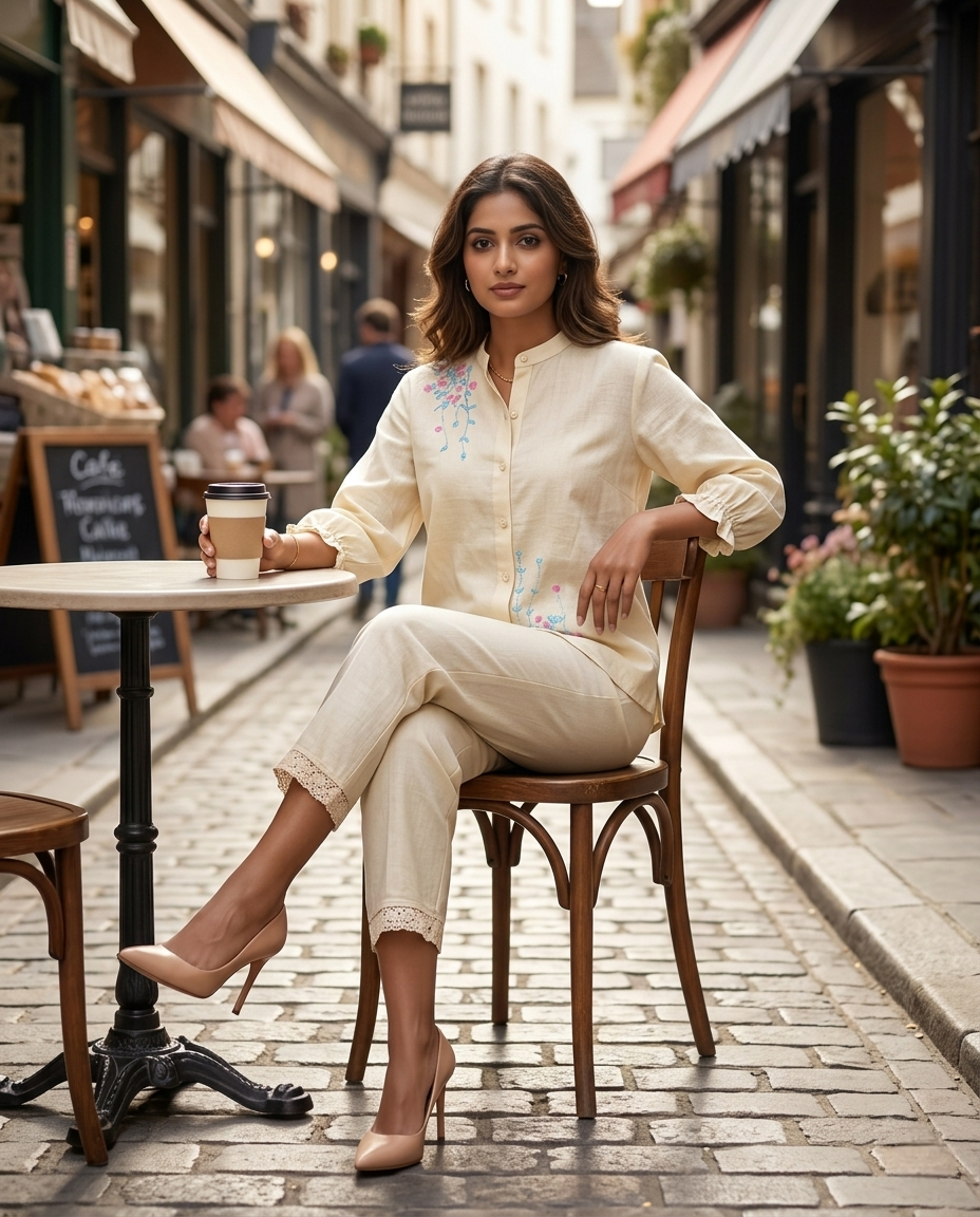 CLASSIC COMFORT CREAM COTTON CORDSET