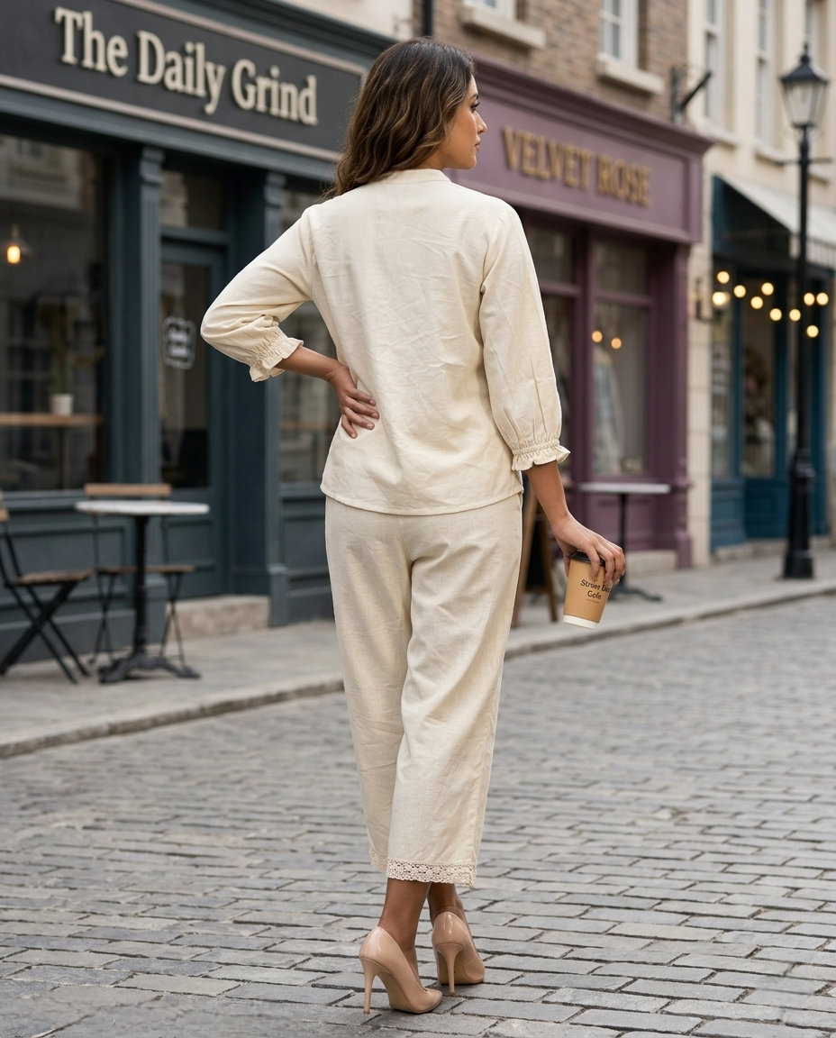 CLASSIC COMFORT CREAM COTTON CORDSET