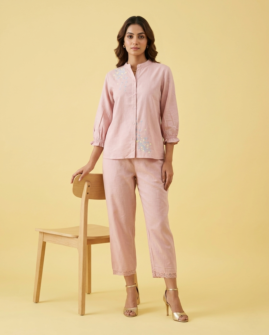 CLASSIC COMFORT PINK COTTON CORDSET