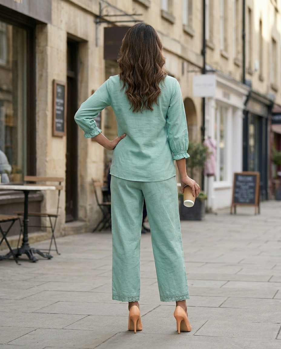 CLASSIC COMFORT SEA GREEN COTTON CORDSET