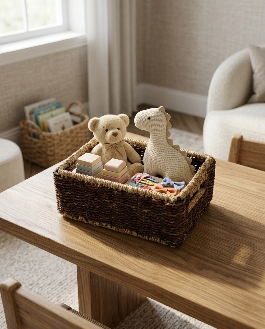 HANDMADE SABAI GRASS BROWN  TOWEL BASKET