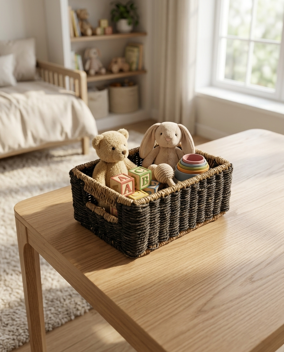 HANDMADE SABAI GRASS BLACK TOWEL BASKET