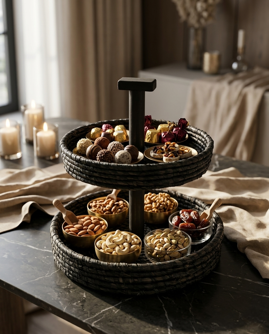 HANDMADE SABAI GRASS 2 TIER BASKET
