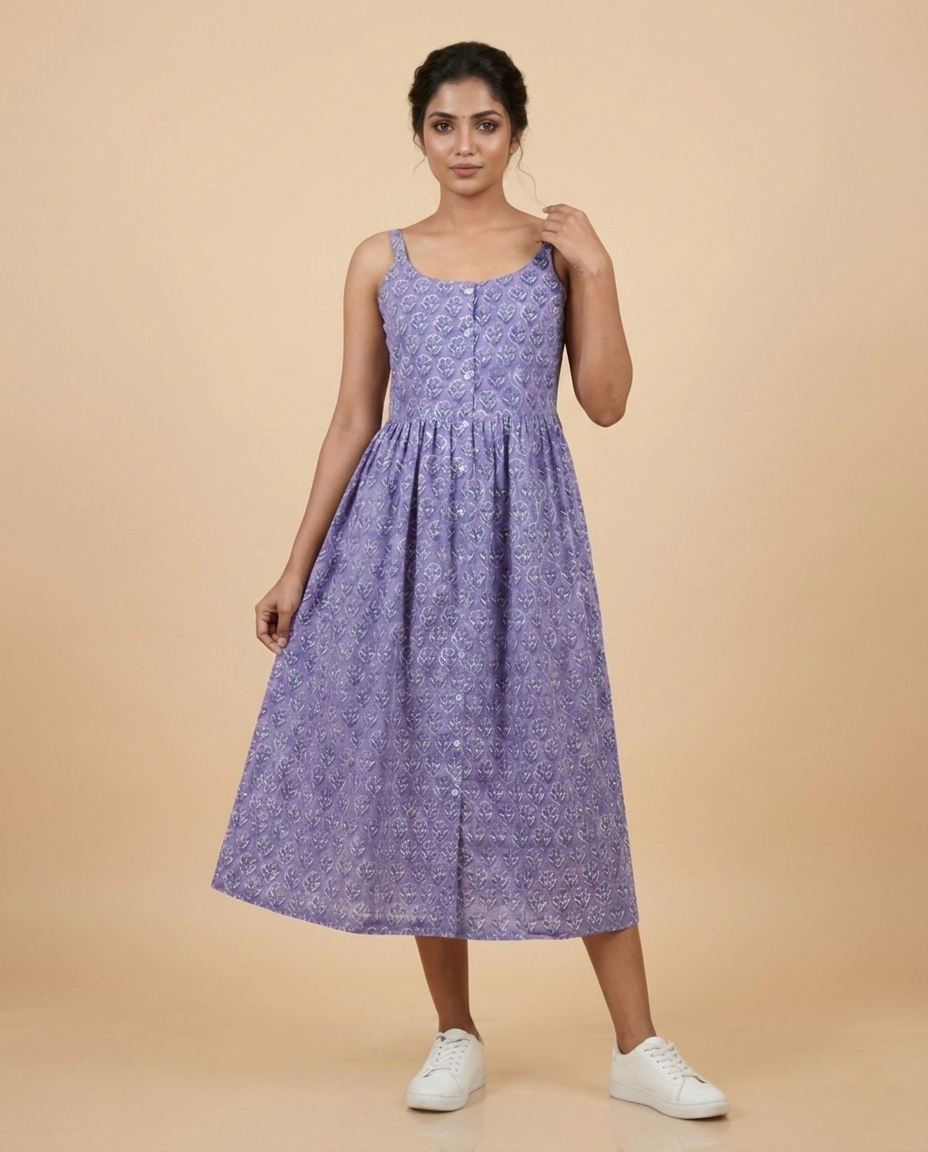 Button-Down Midi Dress (HANDBLOCK)