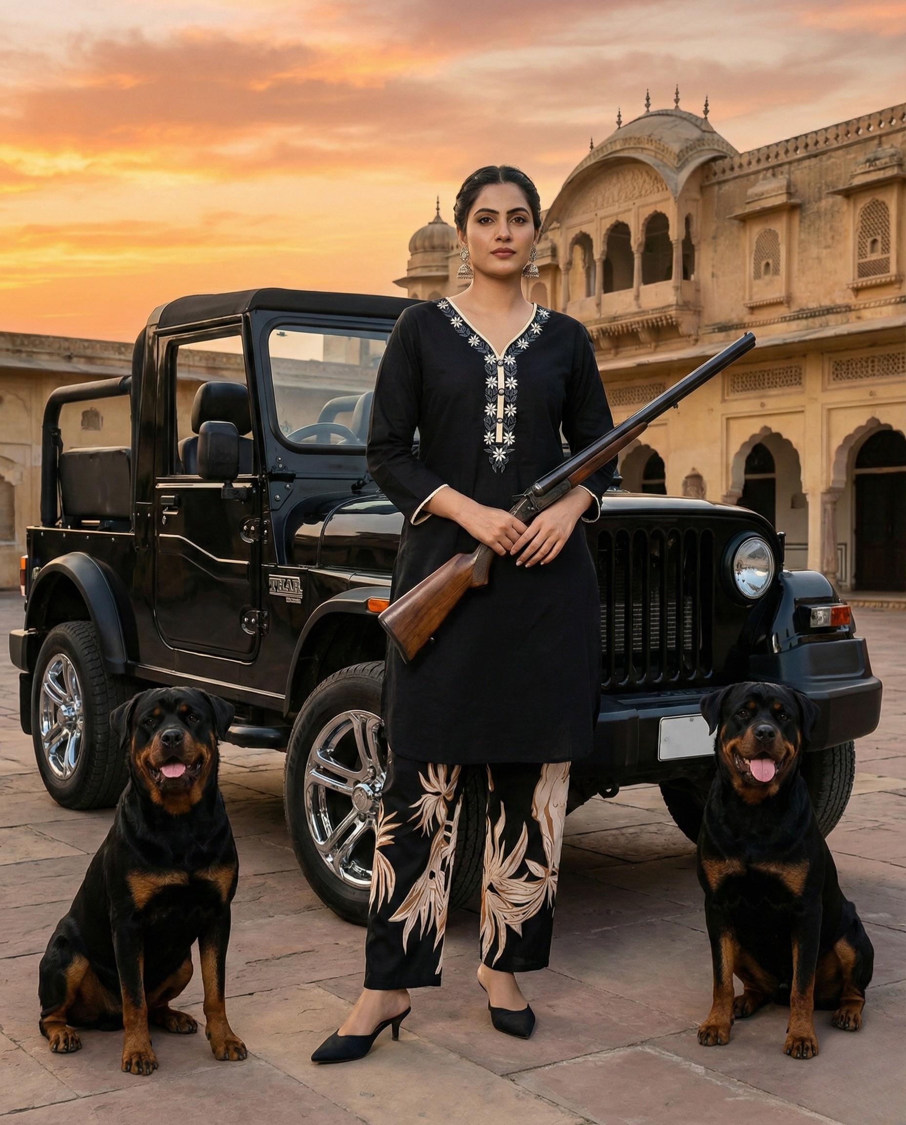 Kingfisher Designer Cotton KP Set - Black