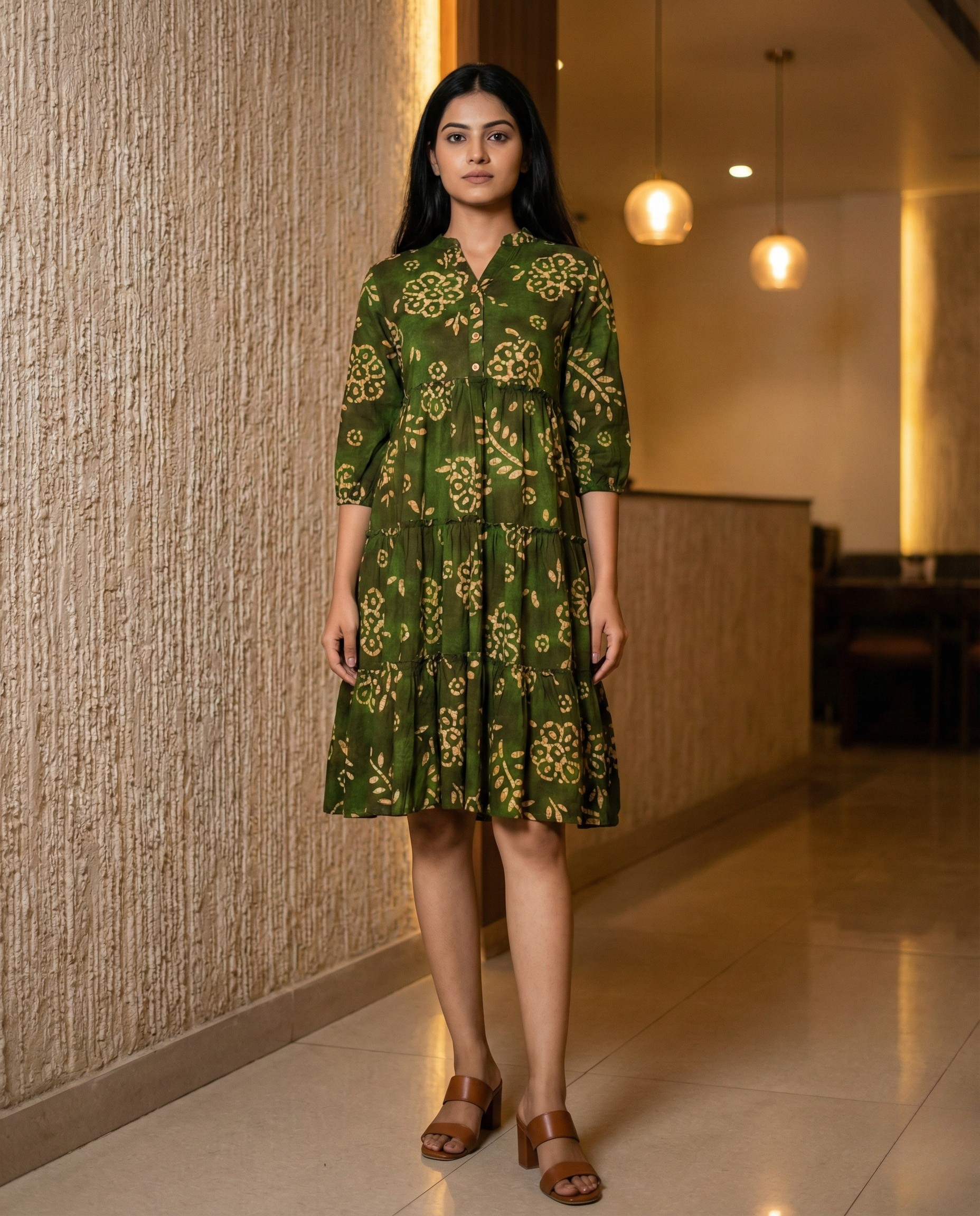 Urban Rang Cotton Bottle Green Frock