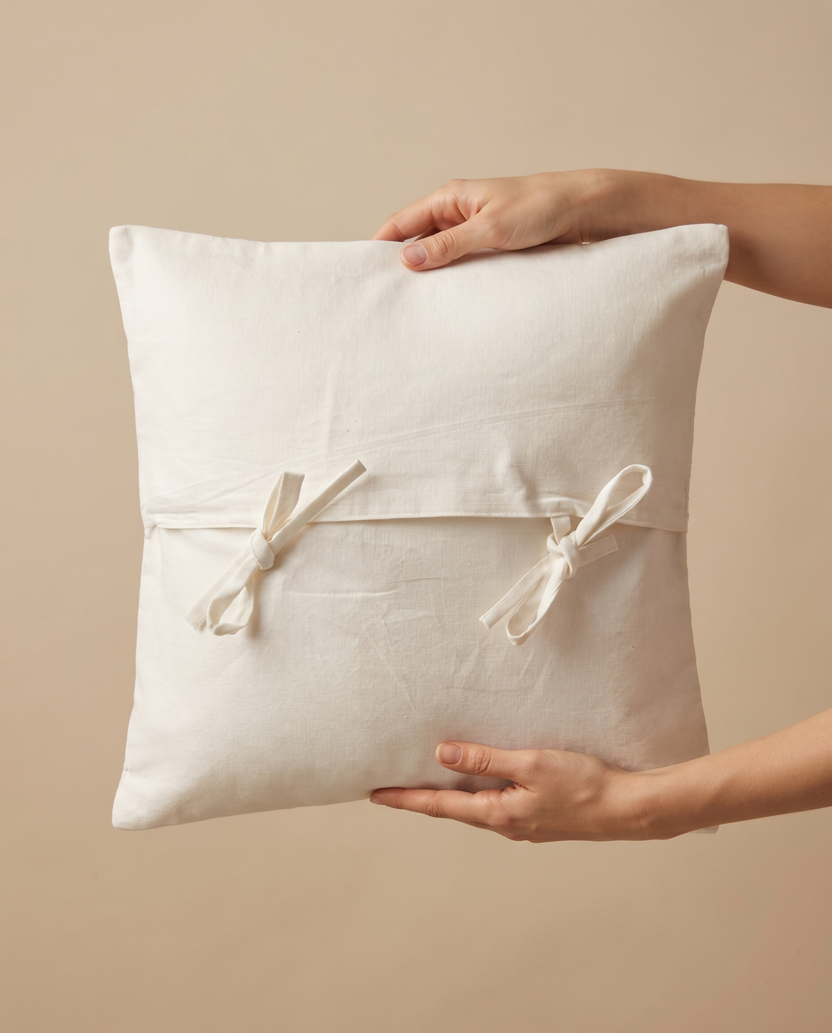 KESAR MARIGOLD HAND BLOCK JUTE CUSHION COVER