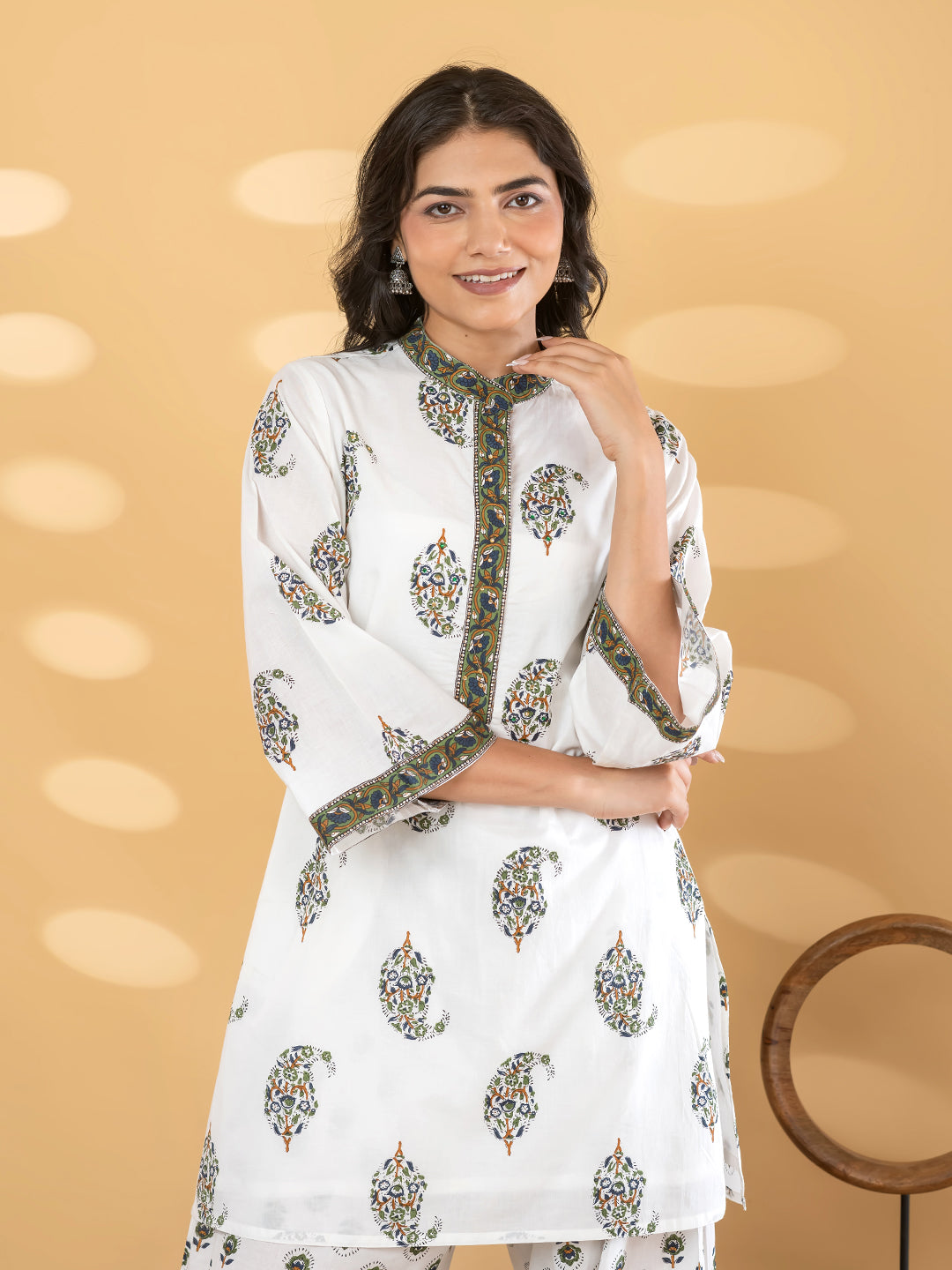 GULBAHAR FARSI WHITE / GREEN SALWAR SUIT SET