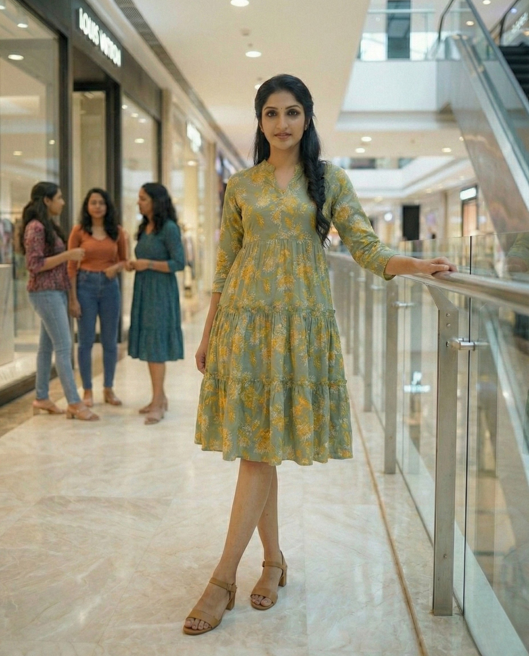 Urban Rang Cotton Green Frock