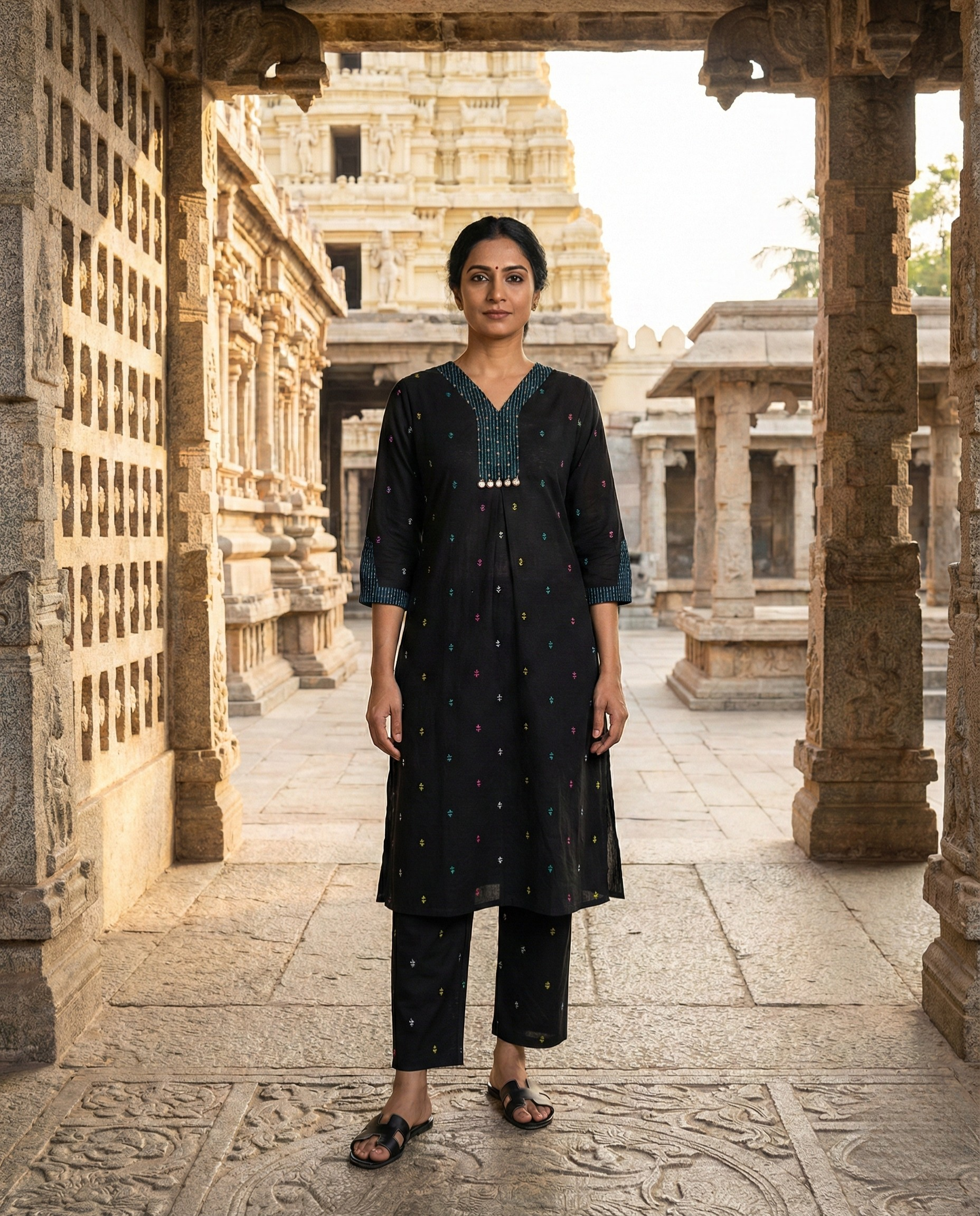 Deccan Weave South Cotton Black KP Set