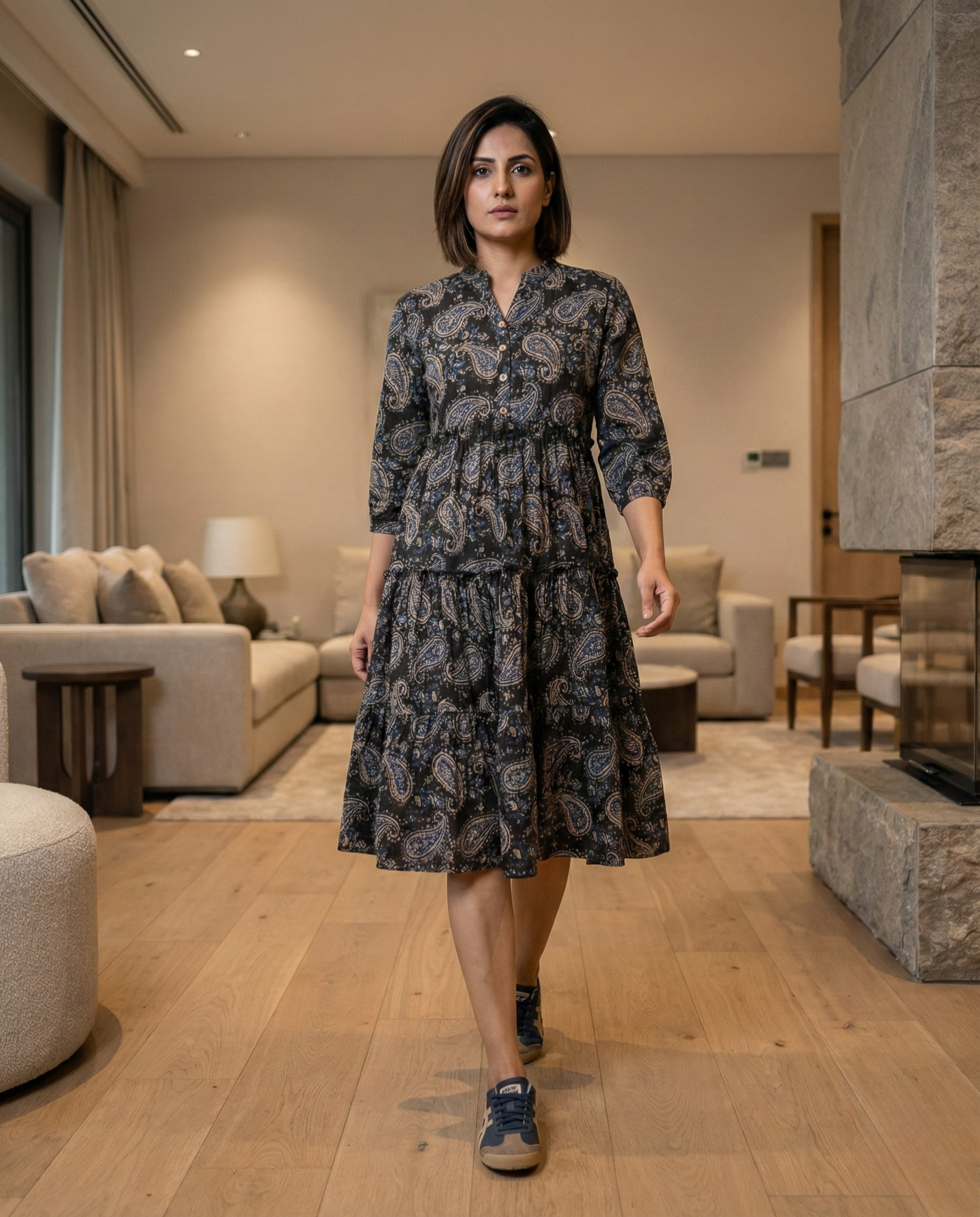 Urban Rang Cotton Black/Blue Frock