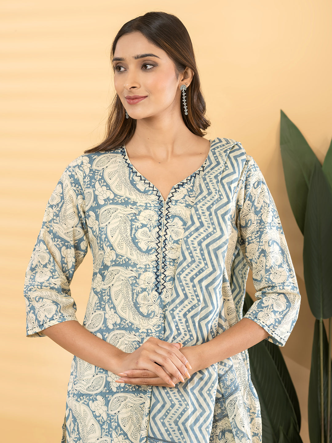 VIRENZA PAISLEY PRINTED 3PC SET - POWDER BLUE