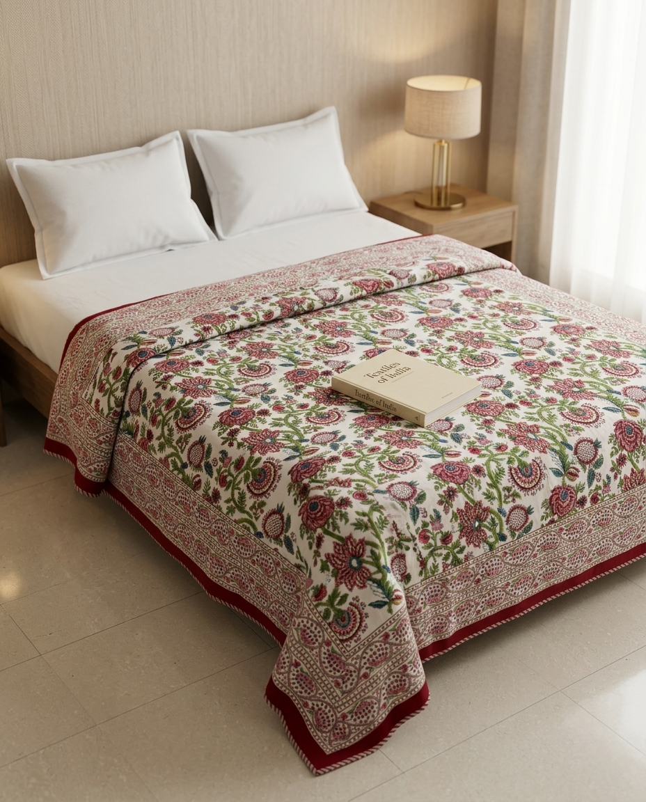 EMERALD BLOSSOM REVERSIBLE SINGLE DOHAR PREMIUM COTTON