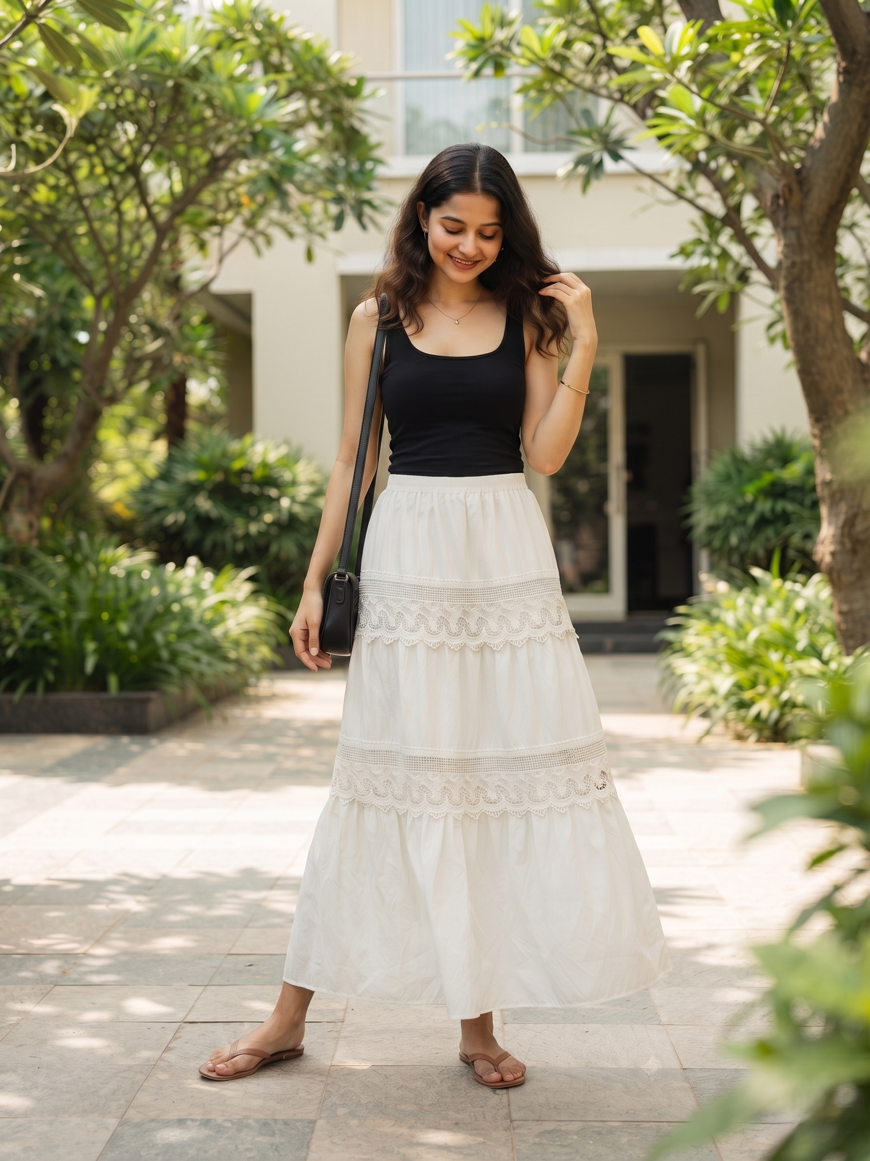 Lavinia Lace Maxi Skirt – Ivory White