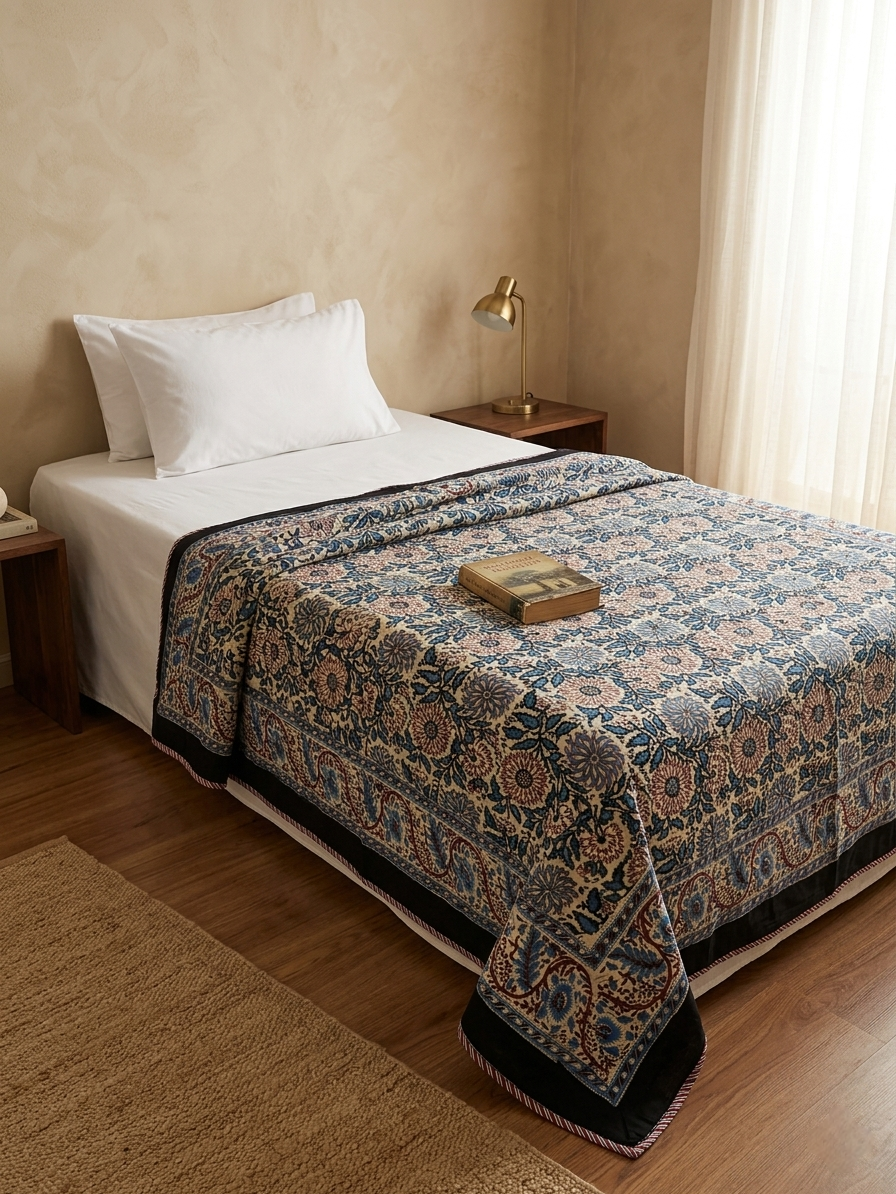 MIDNIGHT BLOOM REVERSIBLE SINGLE DOHAR PREMIUM COTTON