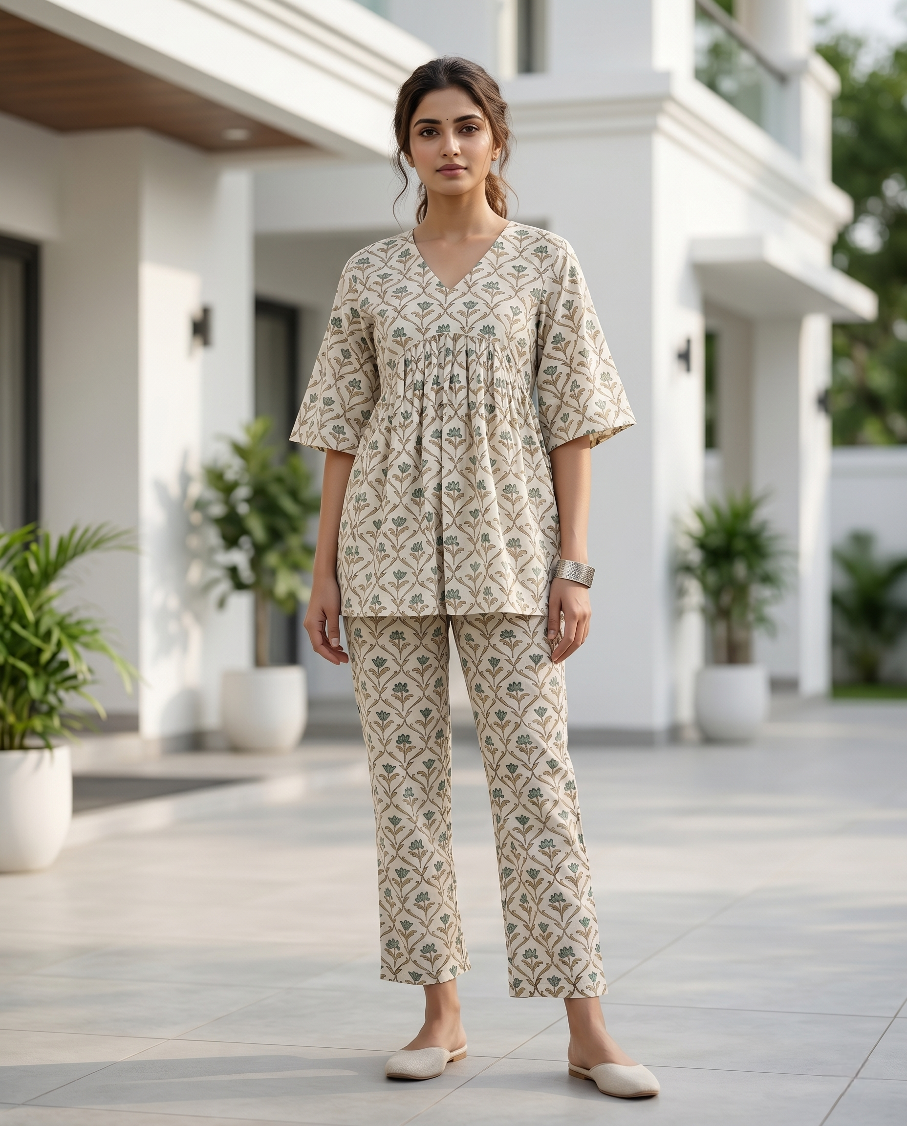 MEHER JHABLA CORD SET (HAND BLOCK)