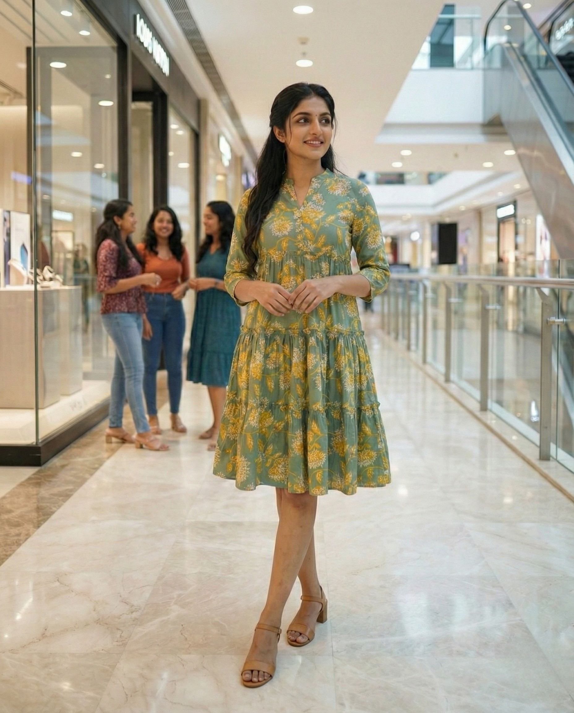 Urban Rang Cotton Green Frock