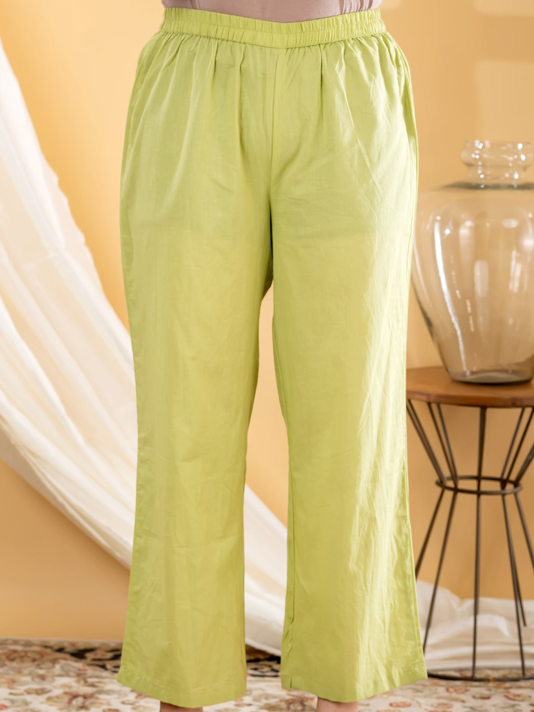 Aabha Floral Embroidered 3Pc  Set – Pistachio Green